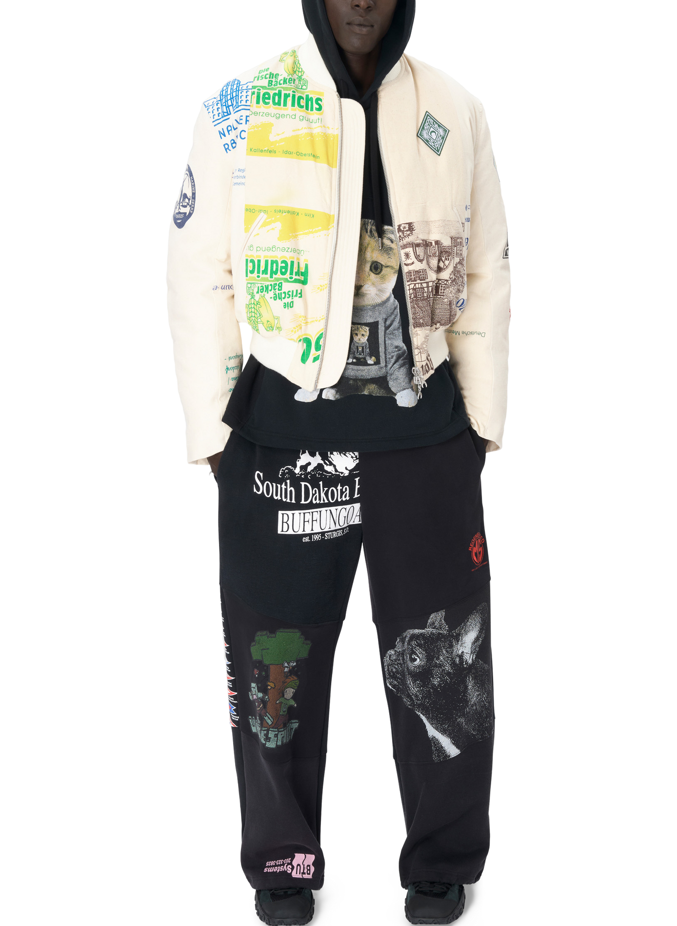 Veste bomber fabriqué en tote bags upcyclé unisexe MARINE SERRE Blanc