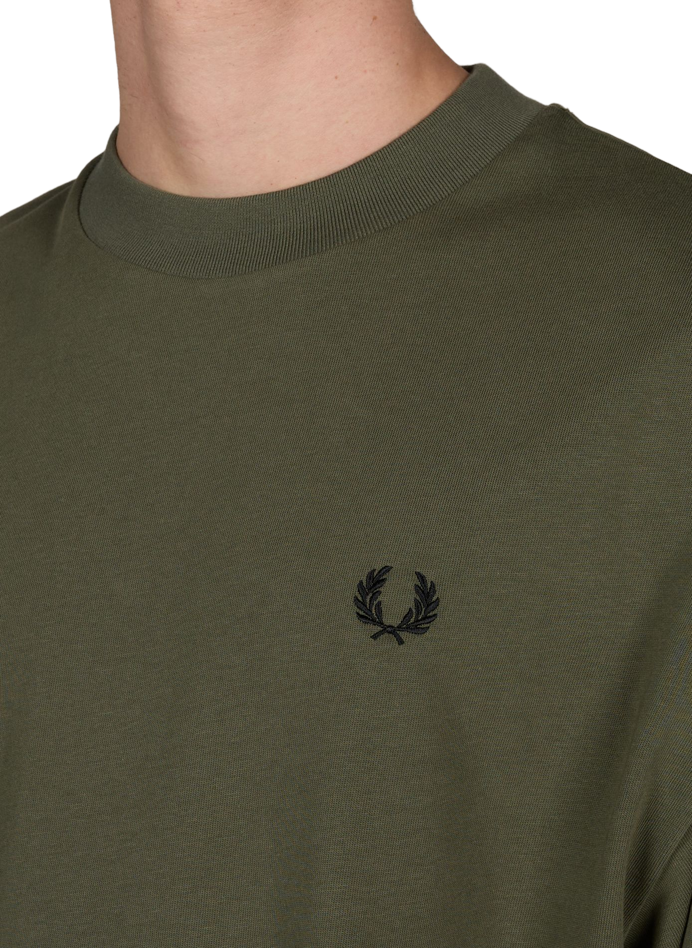 Oversized t-shirt with cotton back print FRED PERRY Green