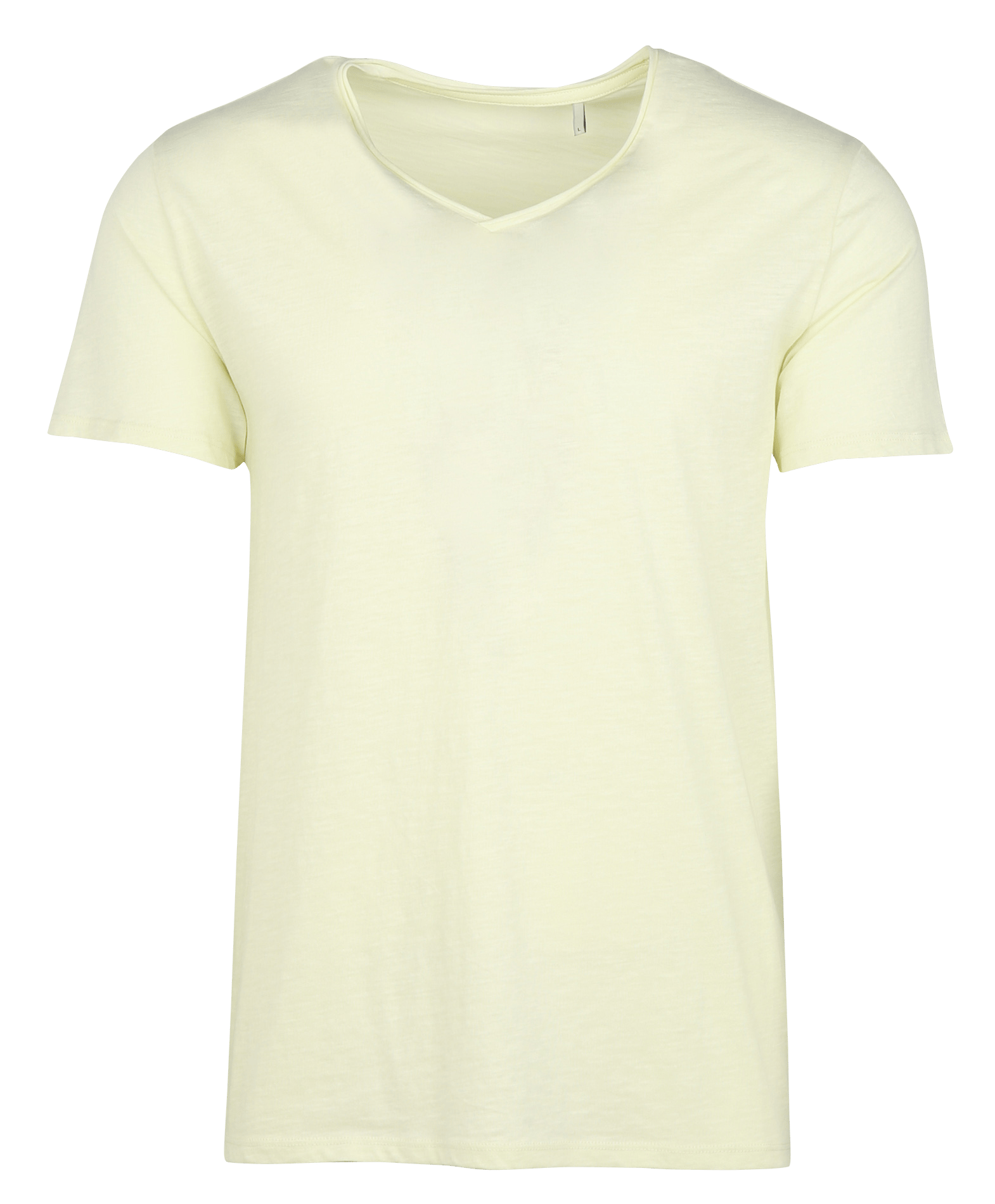 Tee-shirt droit col v en coton IKKS Jaune
