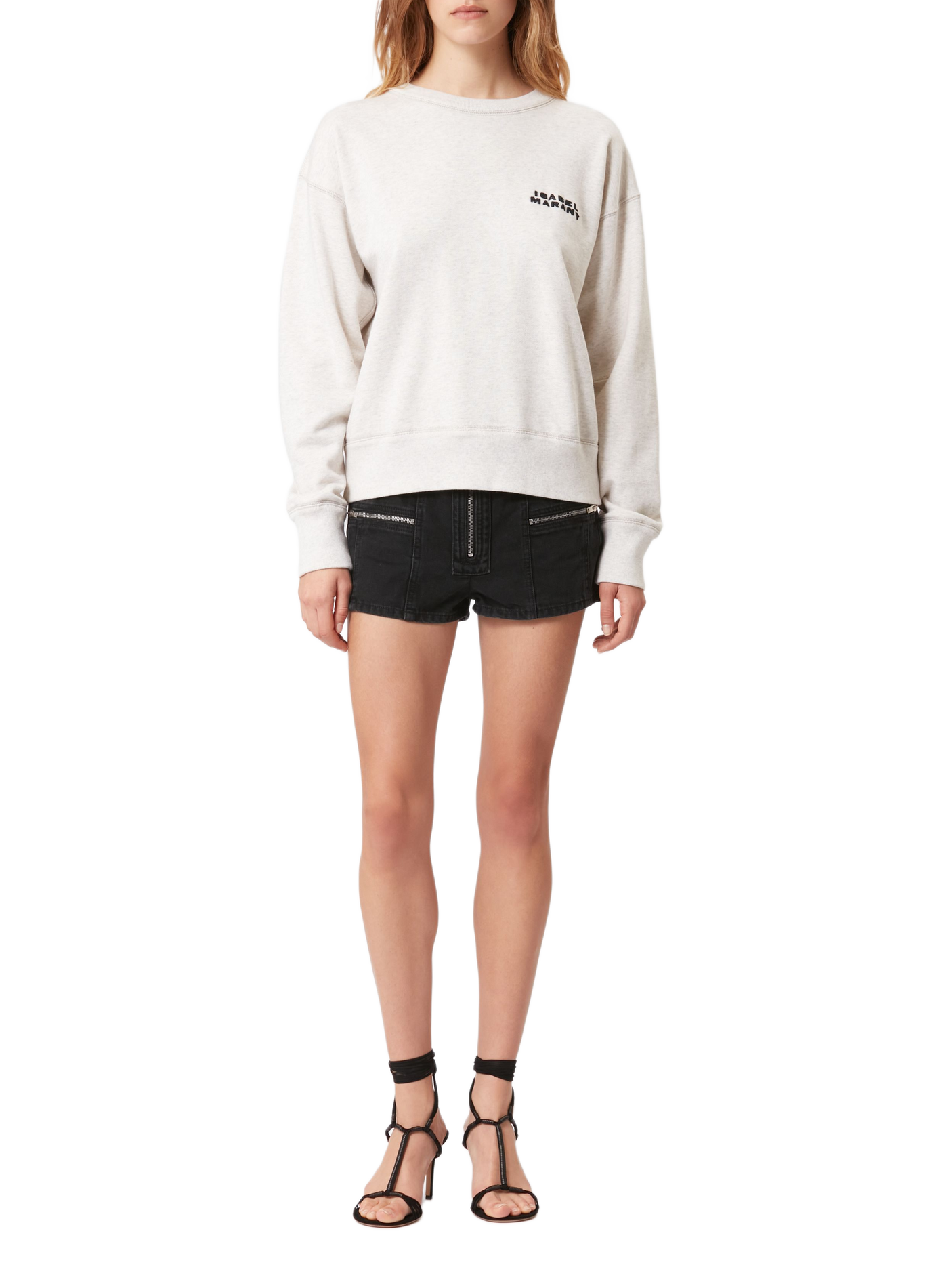 Sweatshirt mit Baumwolllogo ISABEL MARANT Weiss