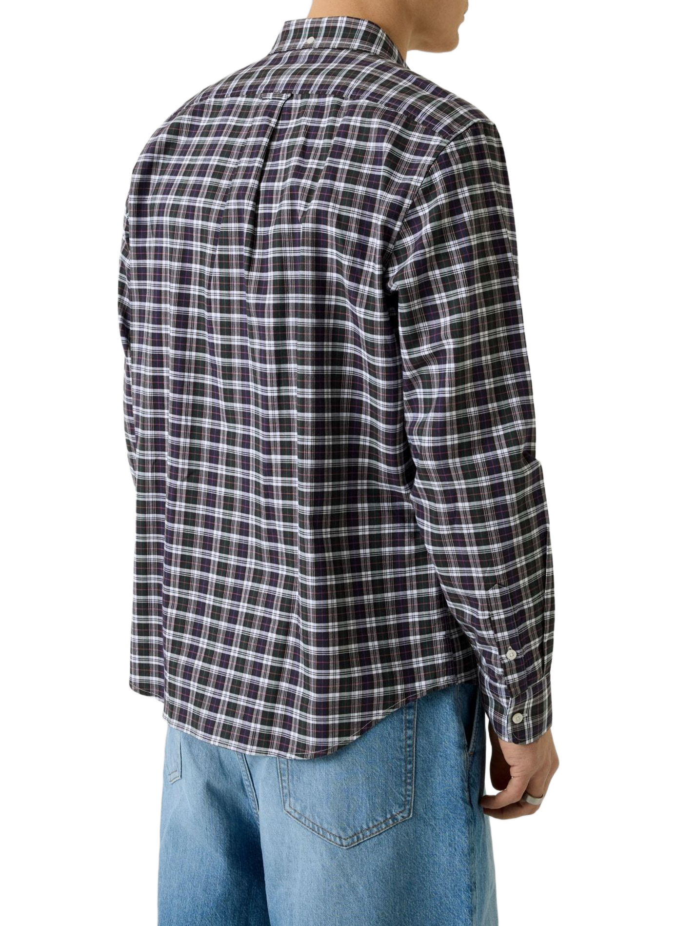Checked shirt with embroidered logo in cotton GUESS Green