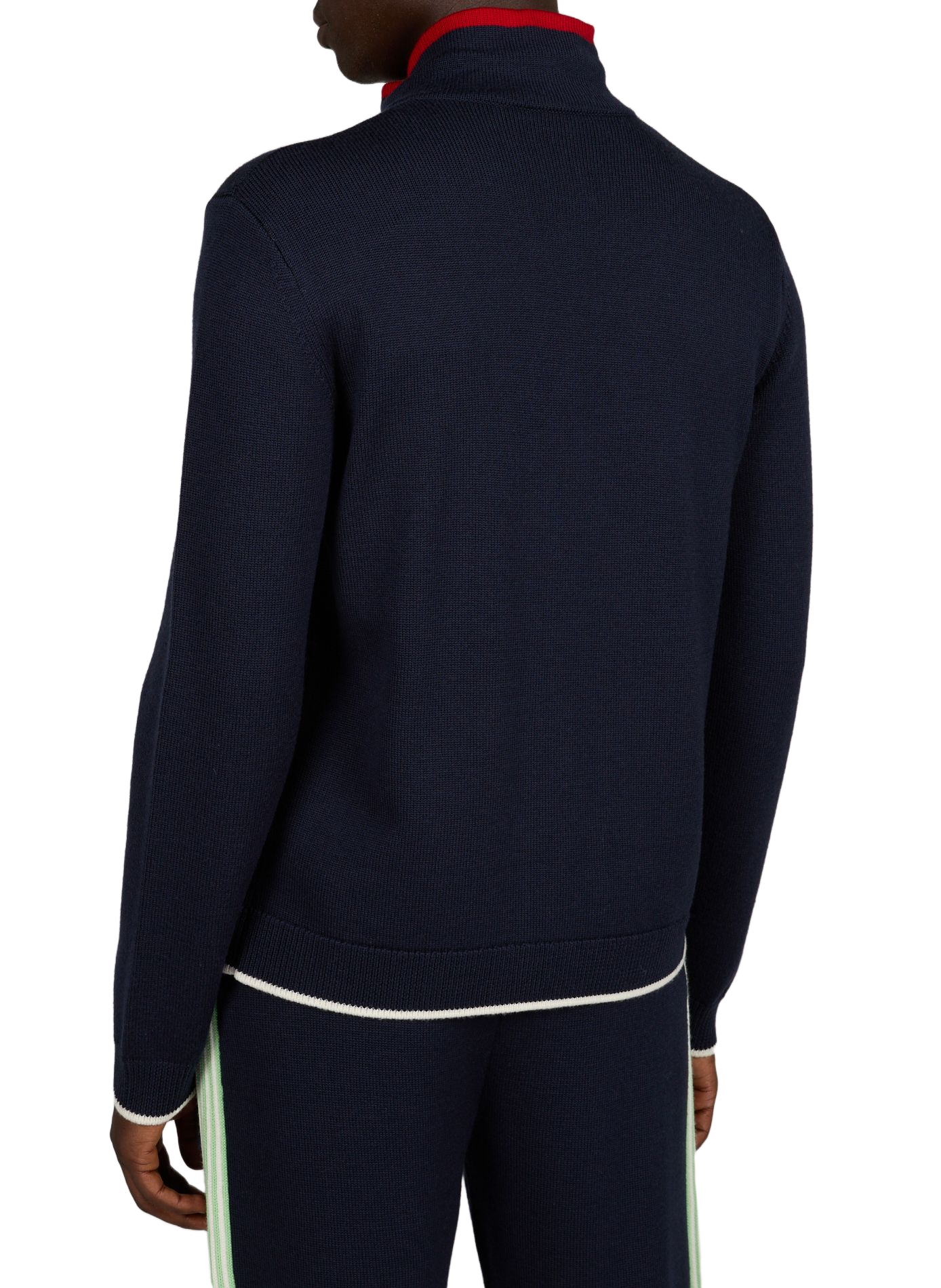 Zip-up high-neck merino wool vest CASABLANCA PARIS Blue