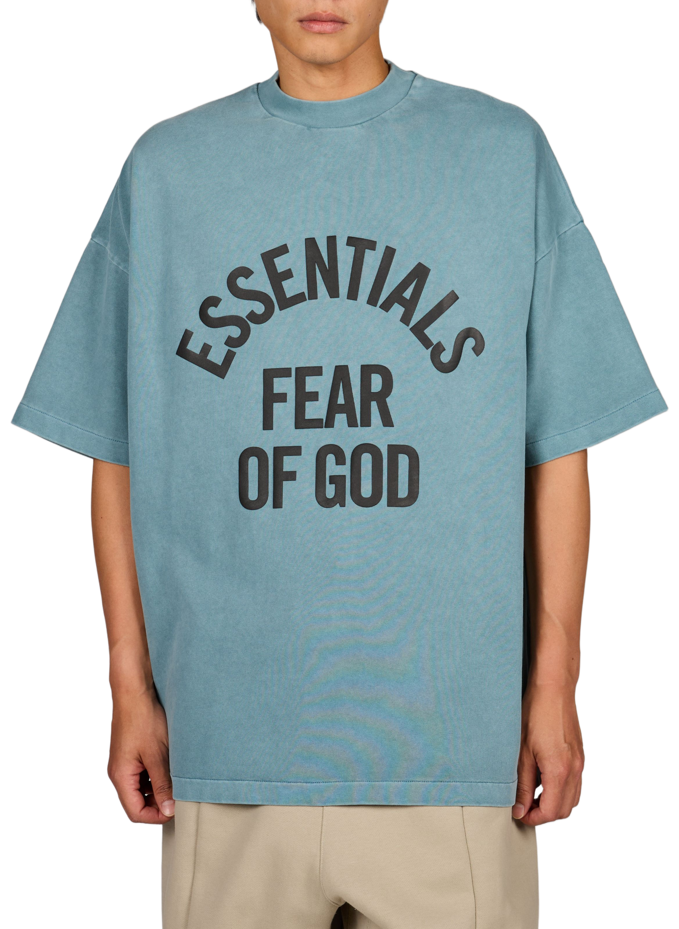 Oversized thick screen-printed t-shirt FEAR OF GOD ESSENTIALS Blue
