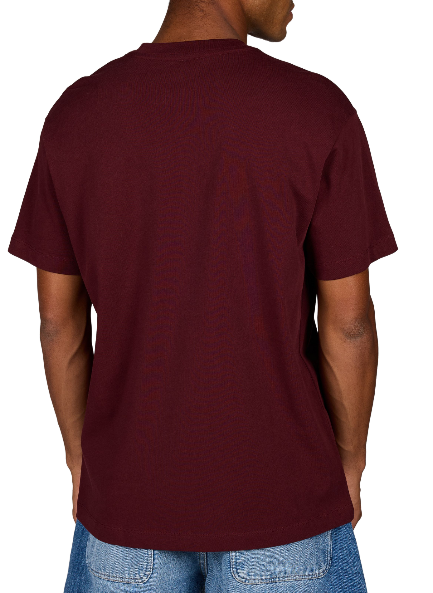 Effen T-shirt met geborduurd logo van katoen. REPLAY Rood