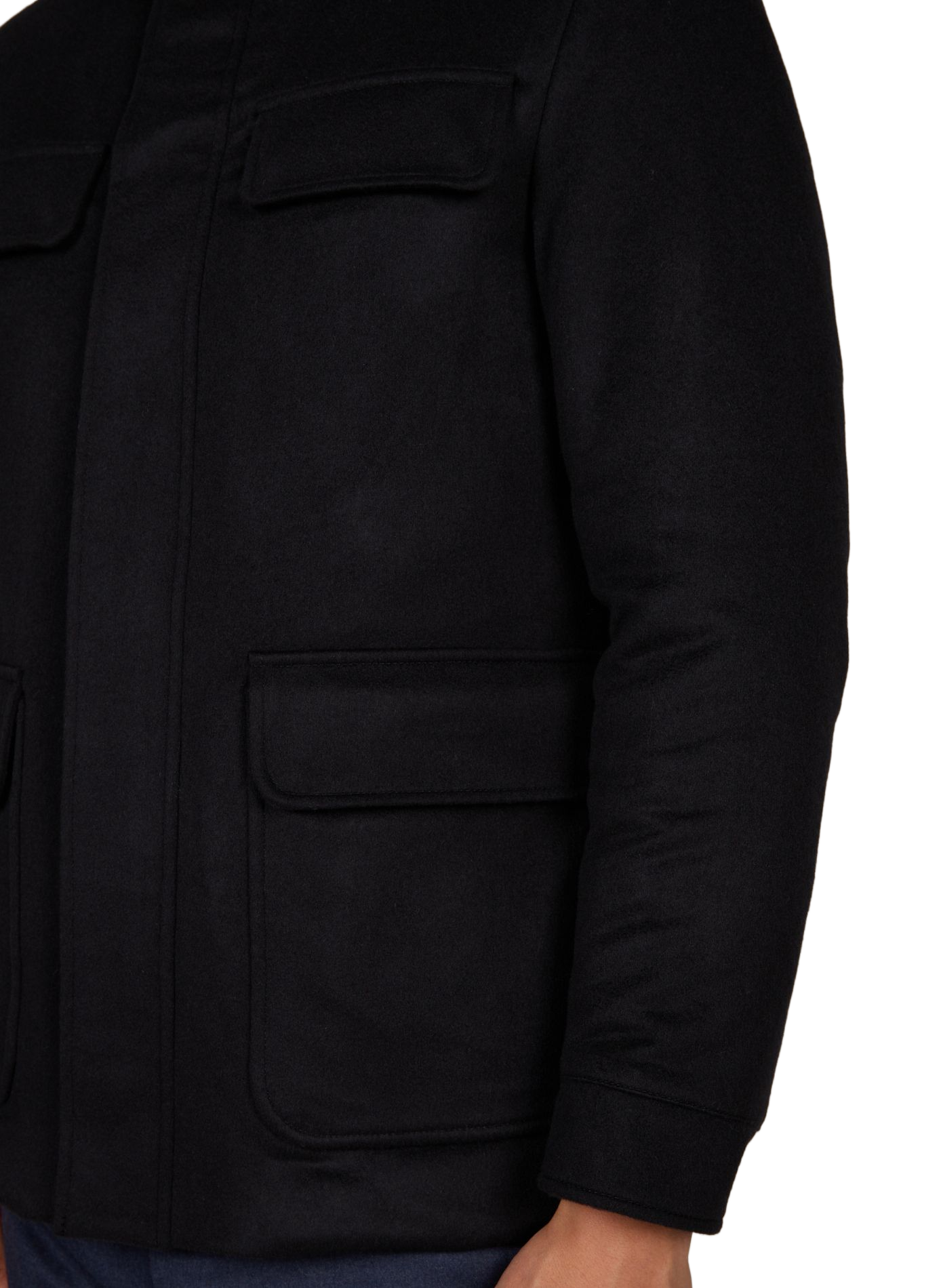 Straight wool and cashmere jacket AURELIEN Blue