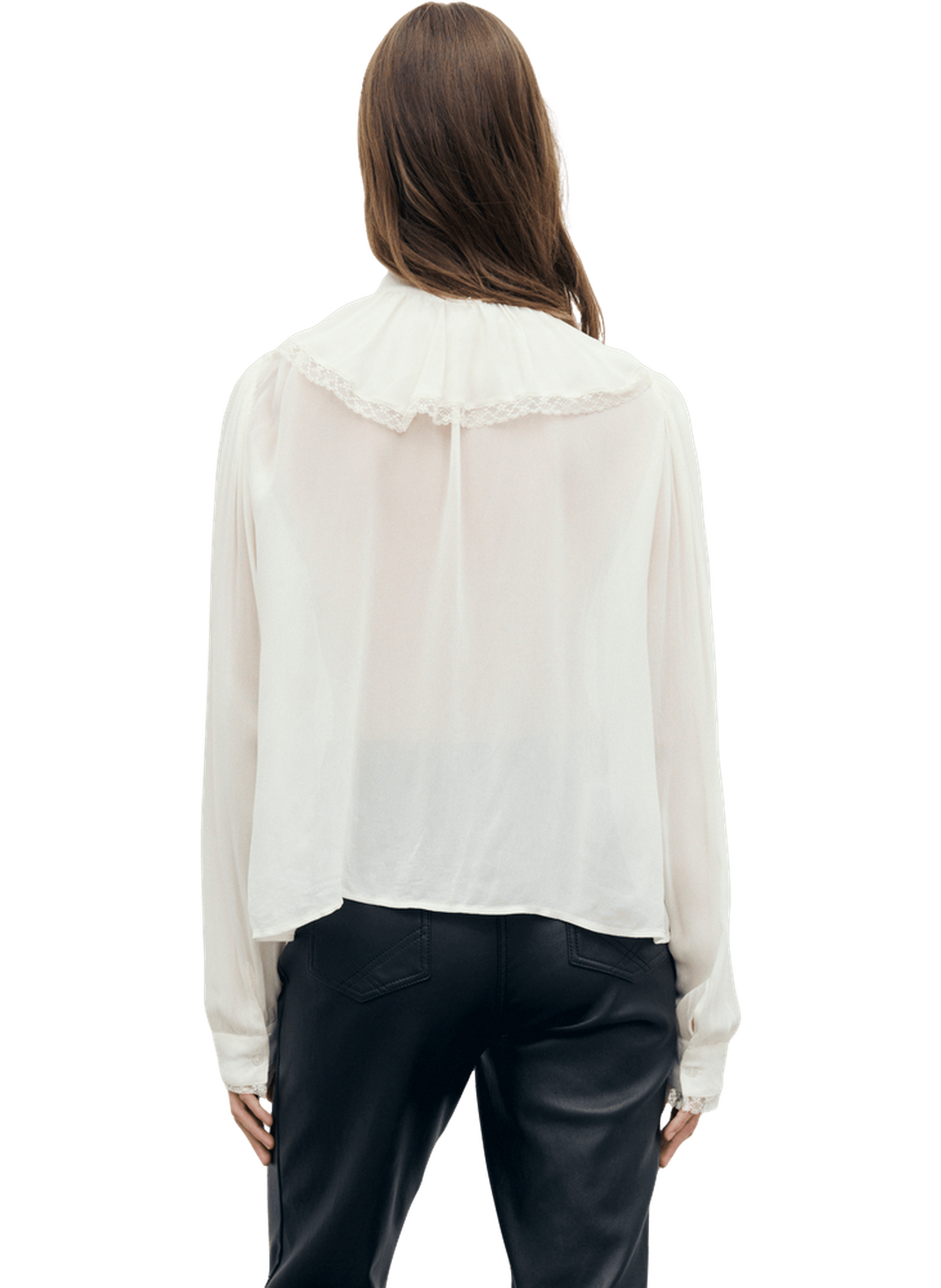 Chemise en crêpe à volants - lumina GERARD DAREL Beige