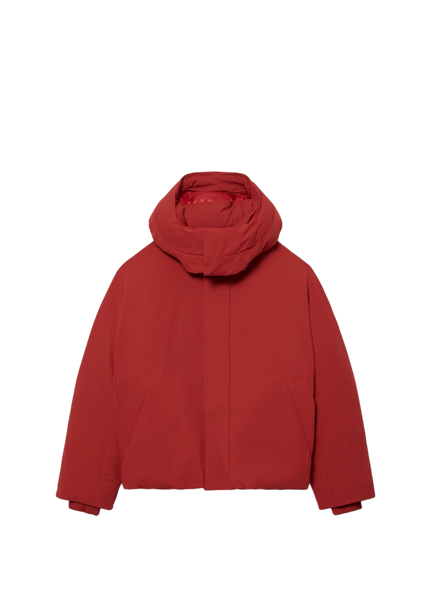 Gepolsterte Jacke mit einfarbiger Kapuze LACOSTE Rot