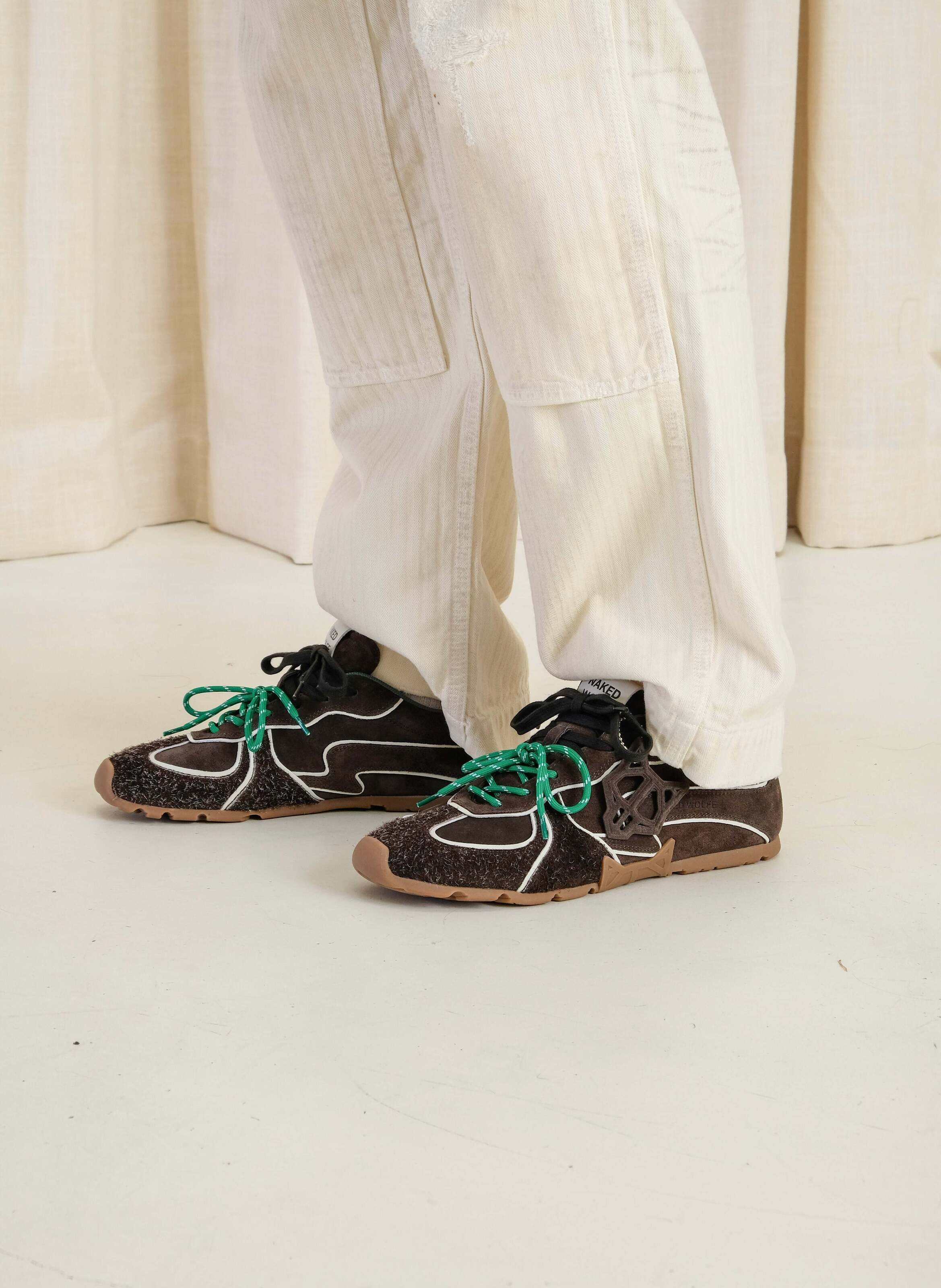 Baskets ace m en daim NAKED WOLFE Marron