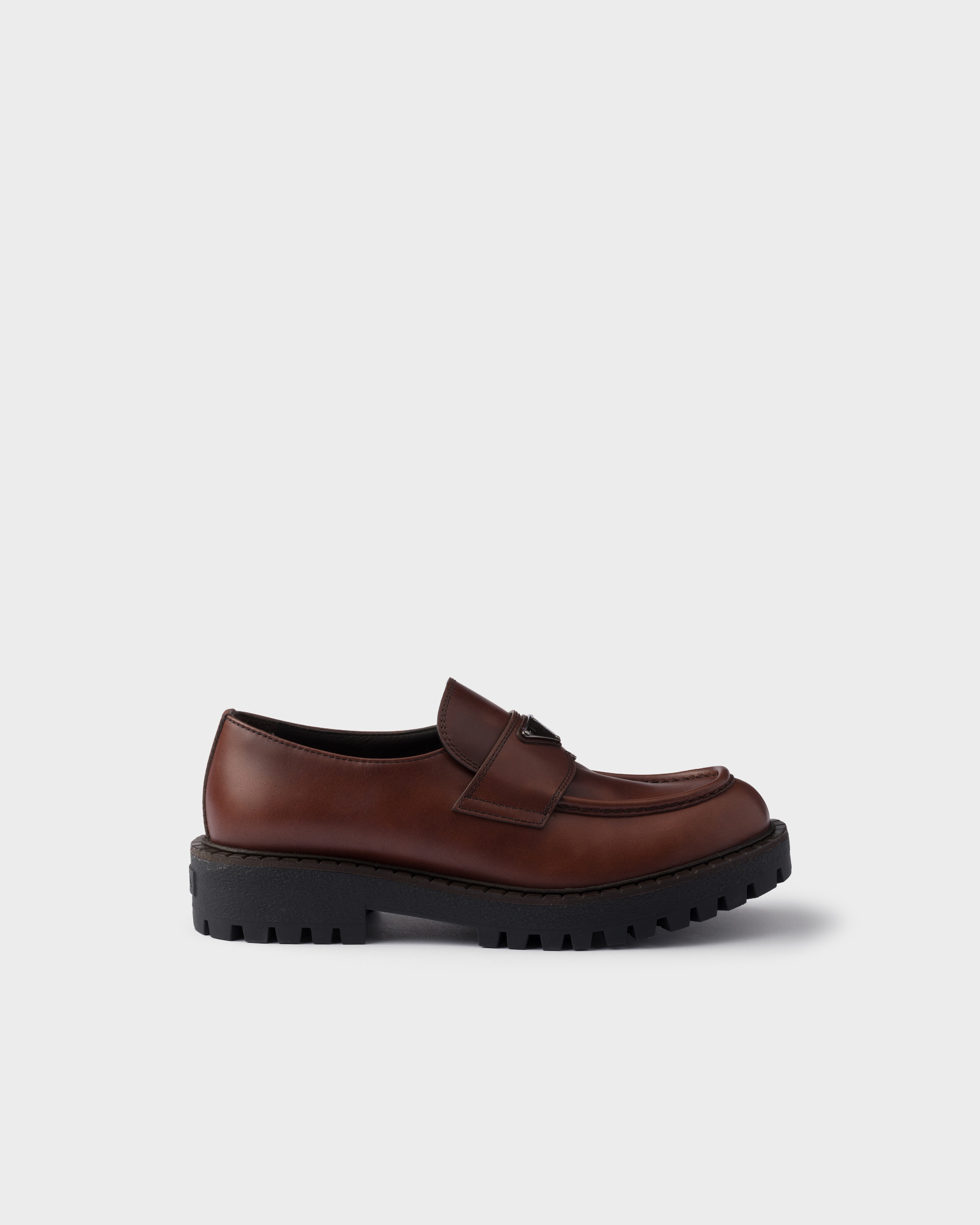 Mocassins en cuir PRADA Marron