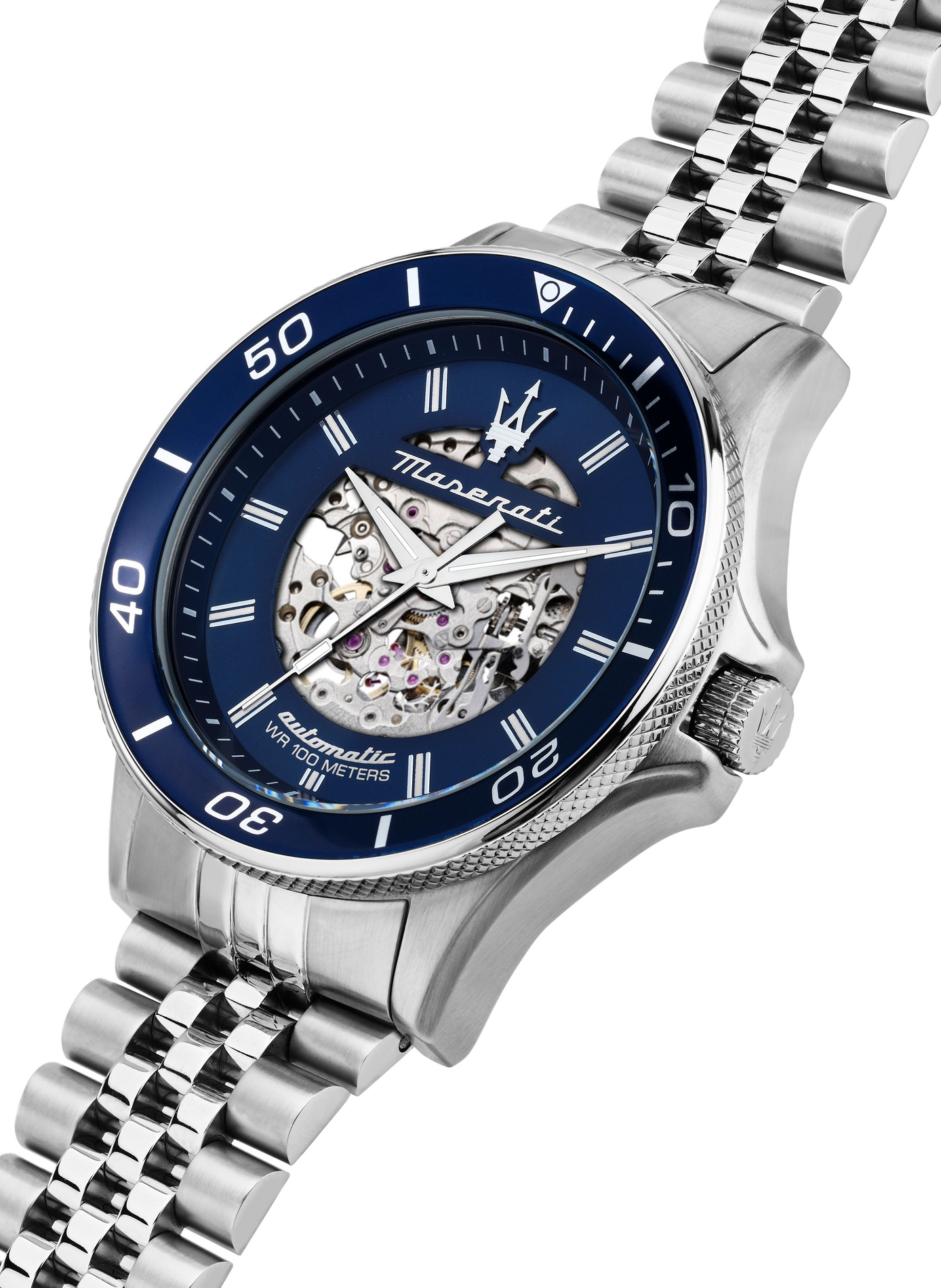 Montre automatique en acier inoxydable MASERATI Bleu