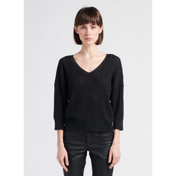 Top ample à col v ajouré