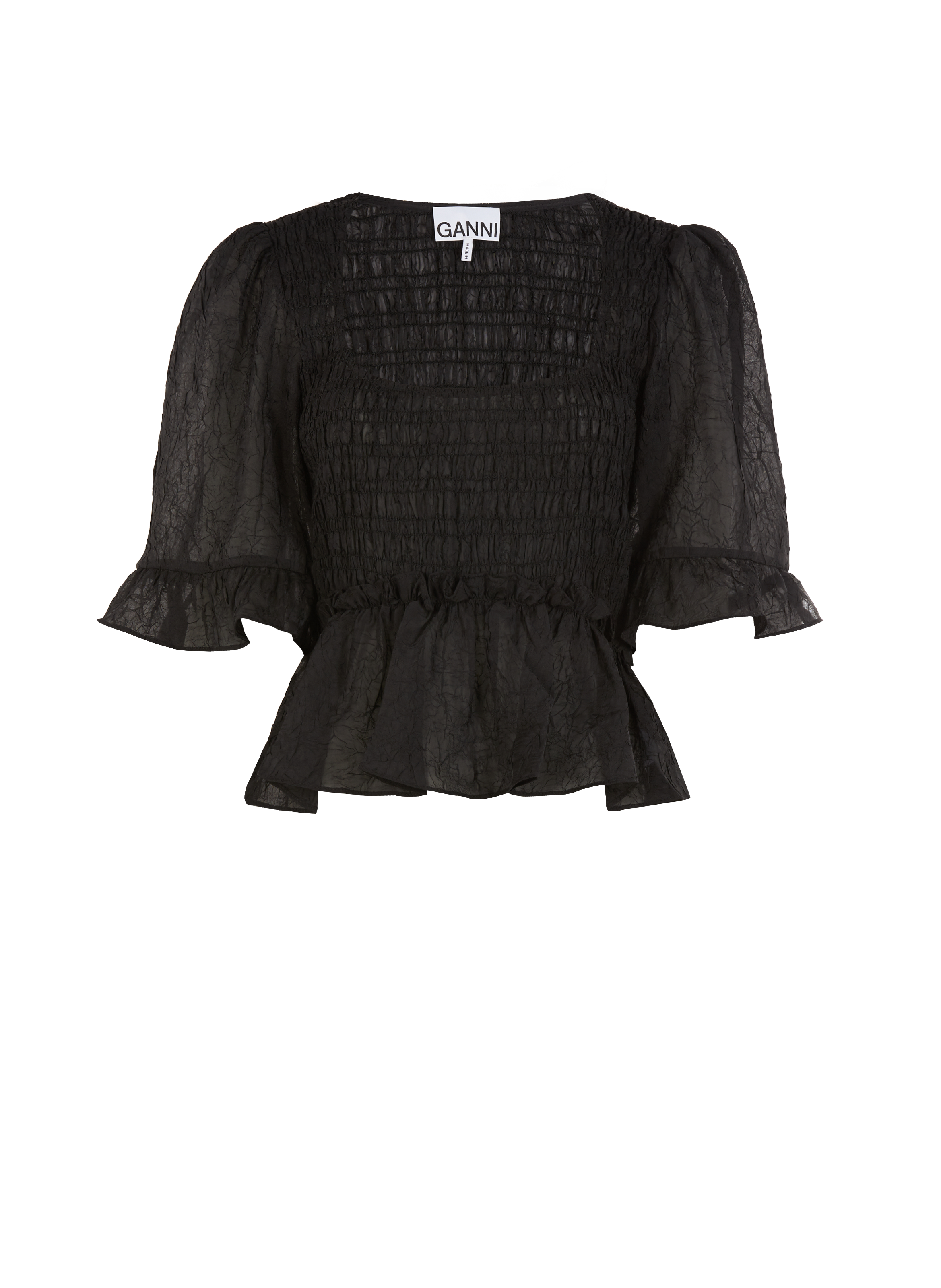 Blouse à volants  GANNI Noir