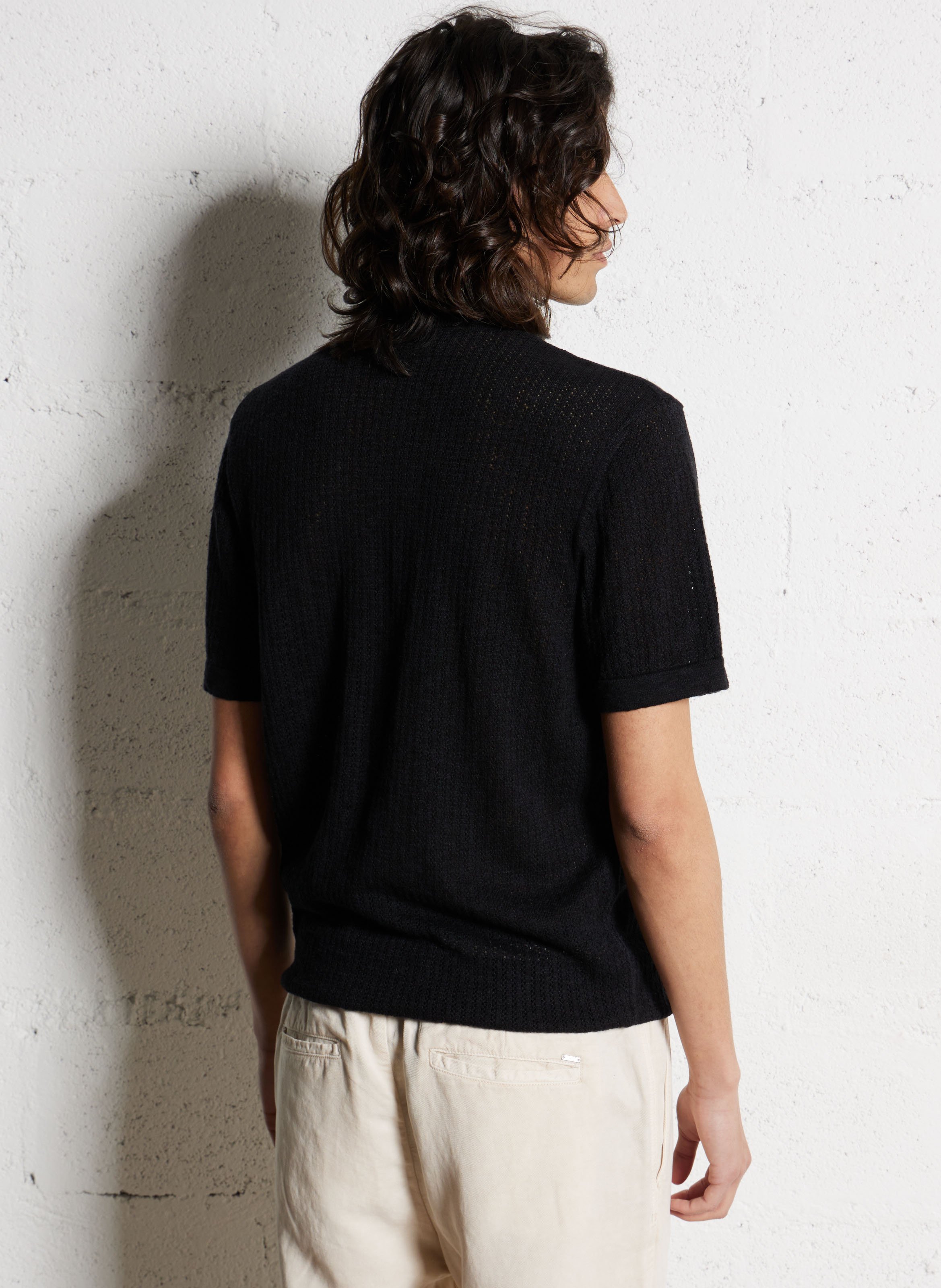 Polo en coton mélangé IKKS Noir