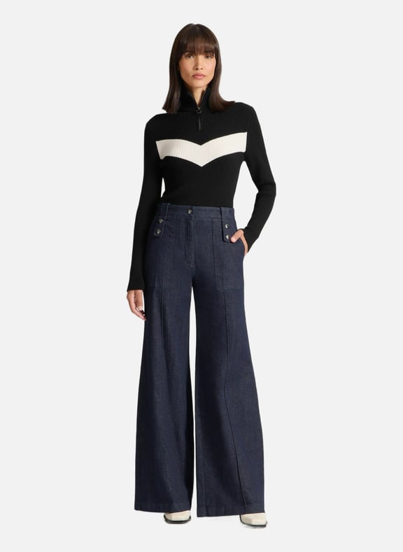 Pull andromede col montant coupe ajustée Noir by FUSALP FUSALP Pull andromede col montant coupe ajustée Noir