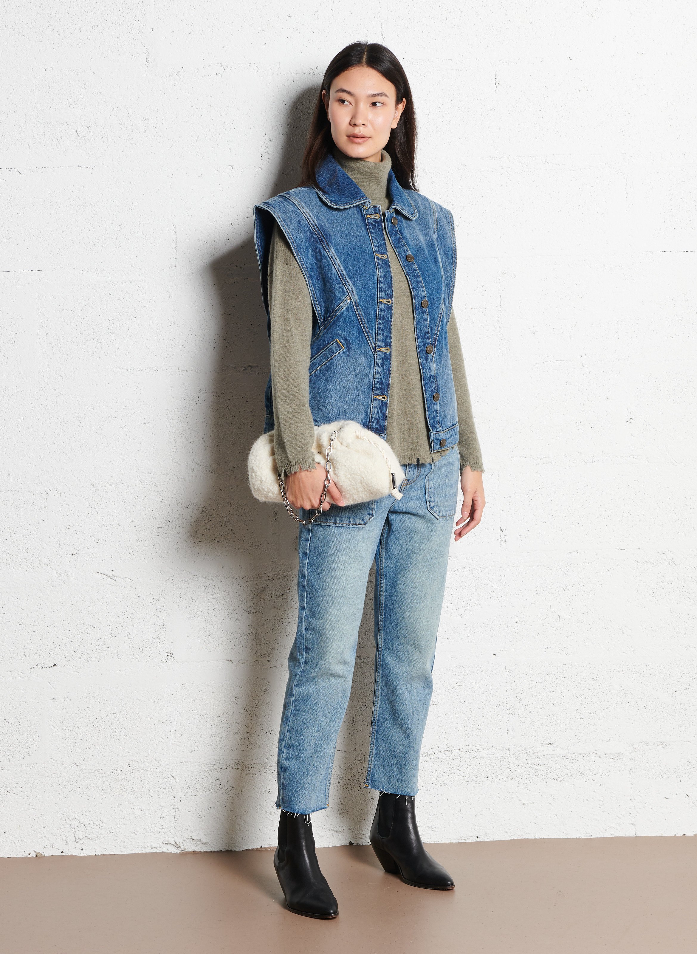 Blouson en denim coton max BA&SH Bleu
