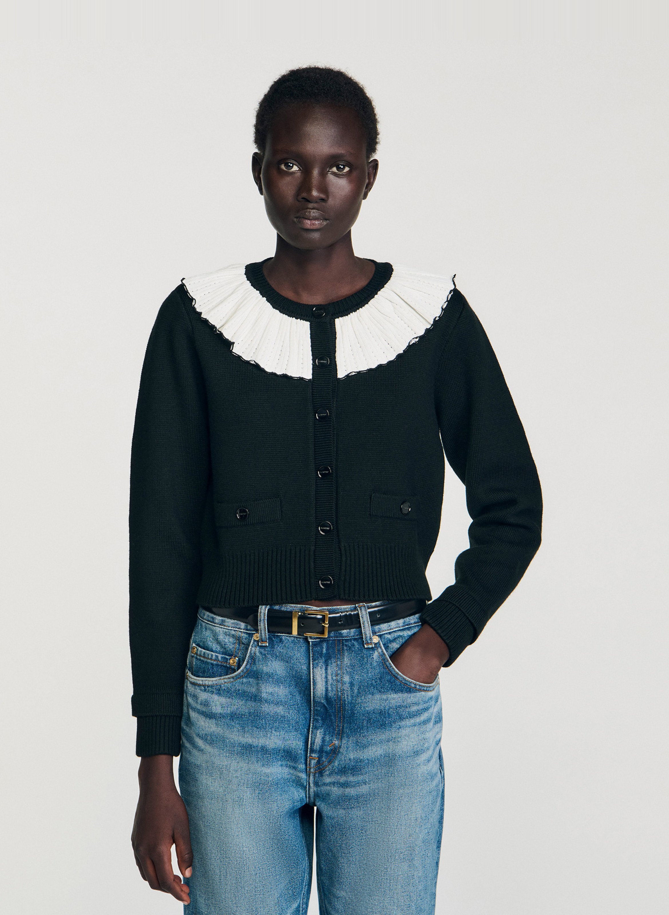 Gilet col rond  Noir