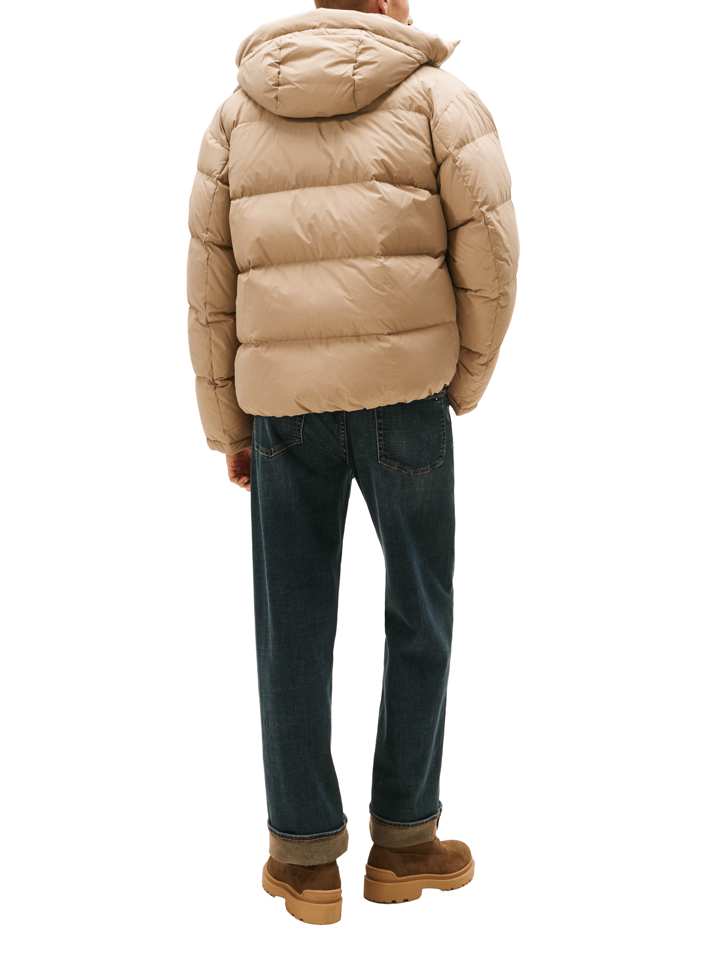 Padded jacket with high collar TOMMY HILFIGER Beige