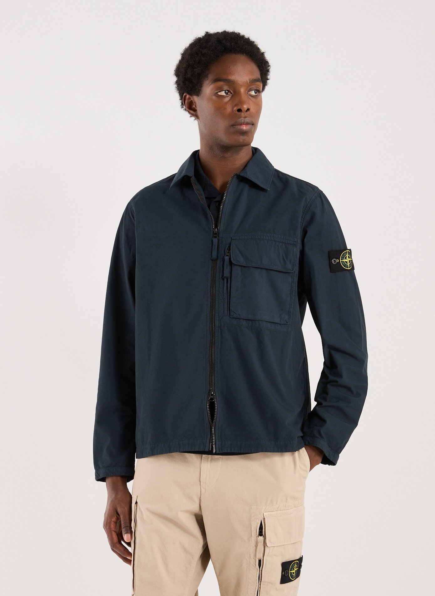STONE ISLAND Chemise droite en coton Bleu