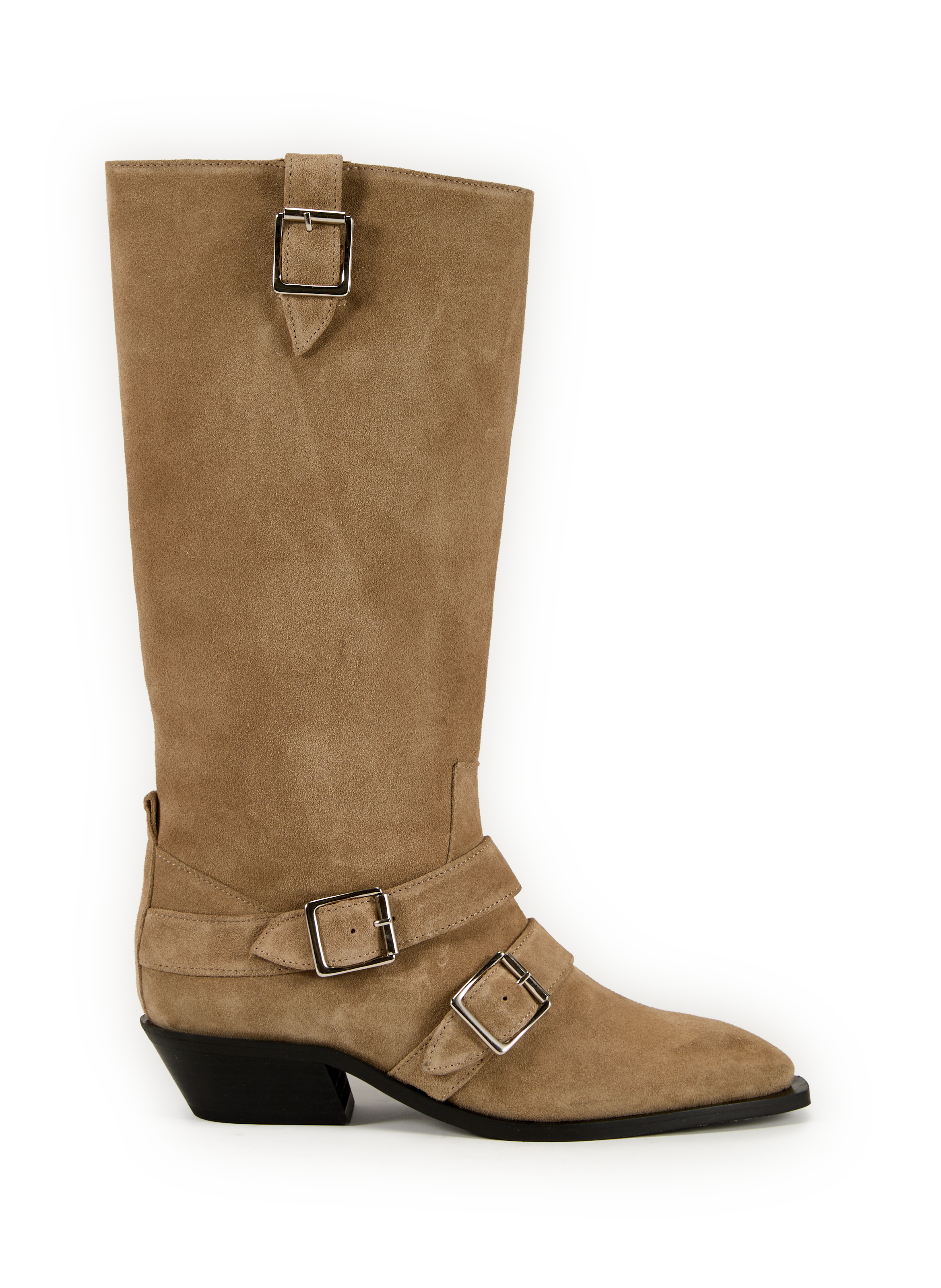 ALOHAS Ryder suede leather heeled boots Beige