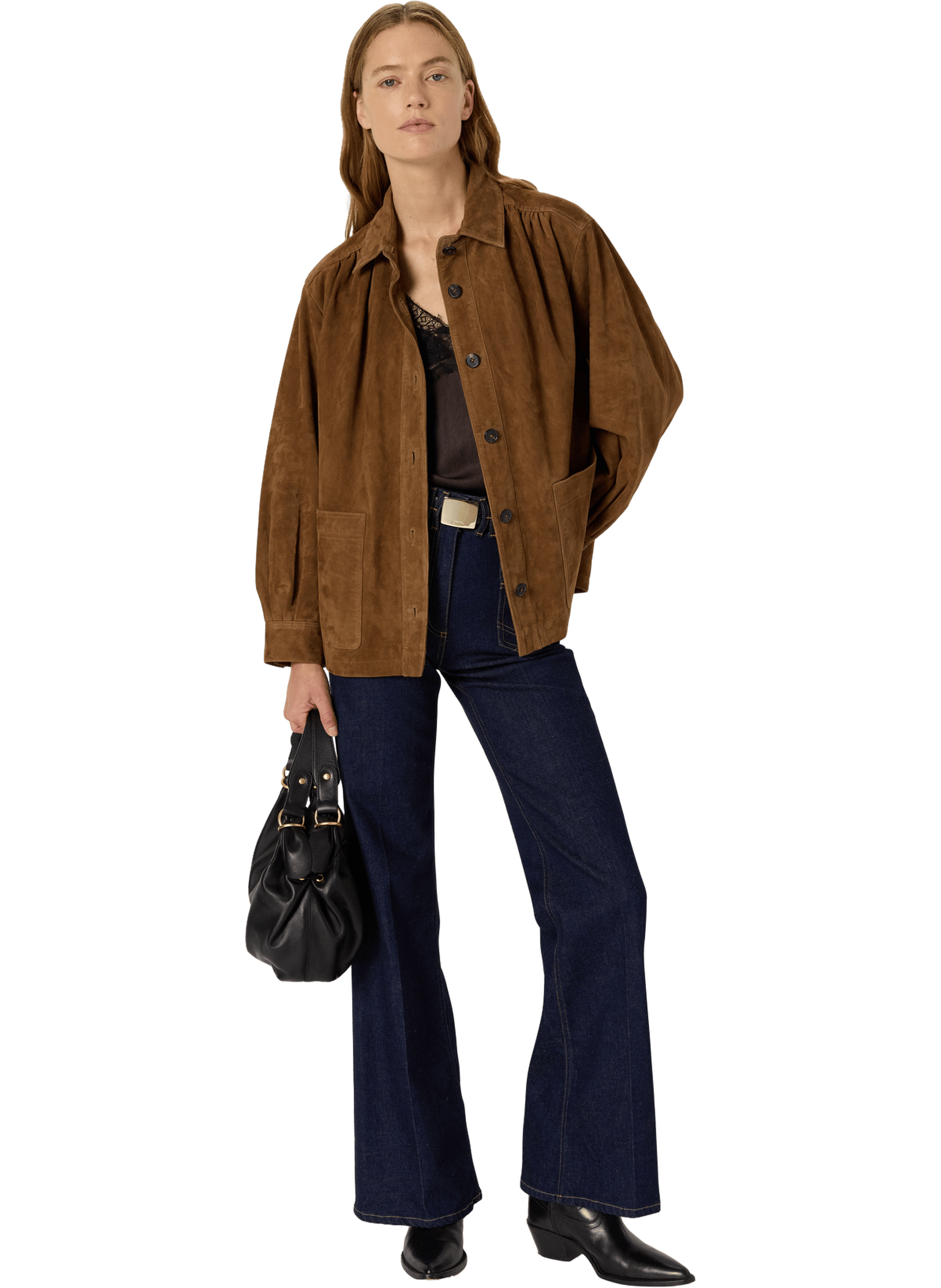 Surchemise en cuir velours - nomelie GERARD DAREL Beige