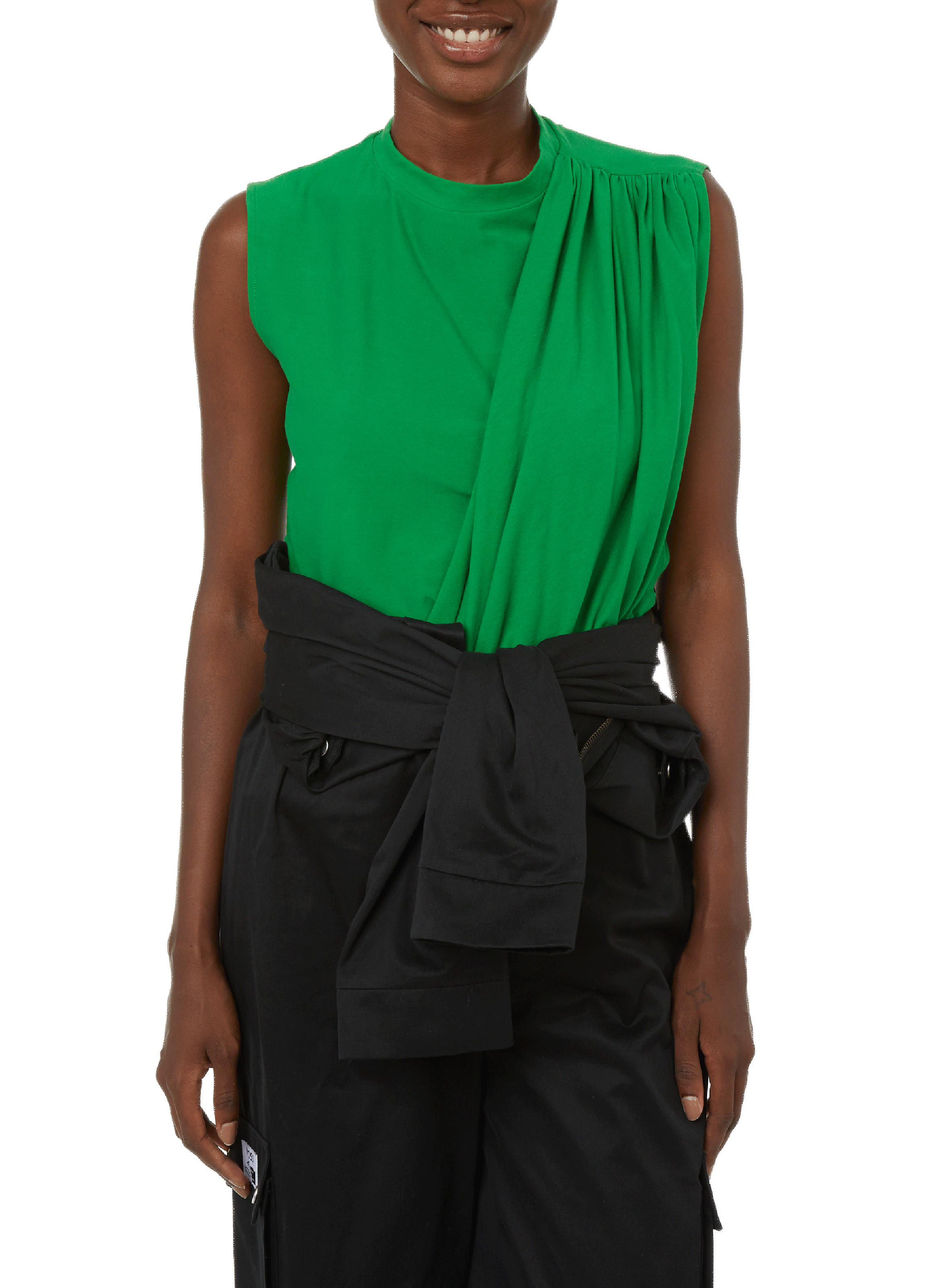 MOSSI Top asymétrique en coton Vert