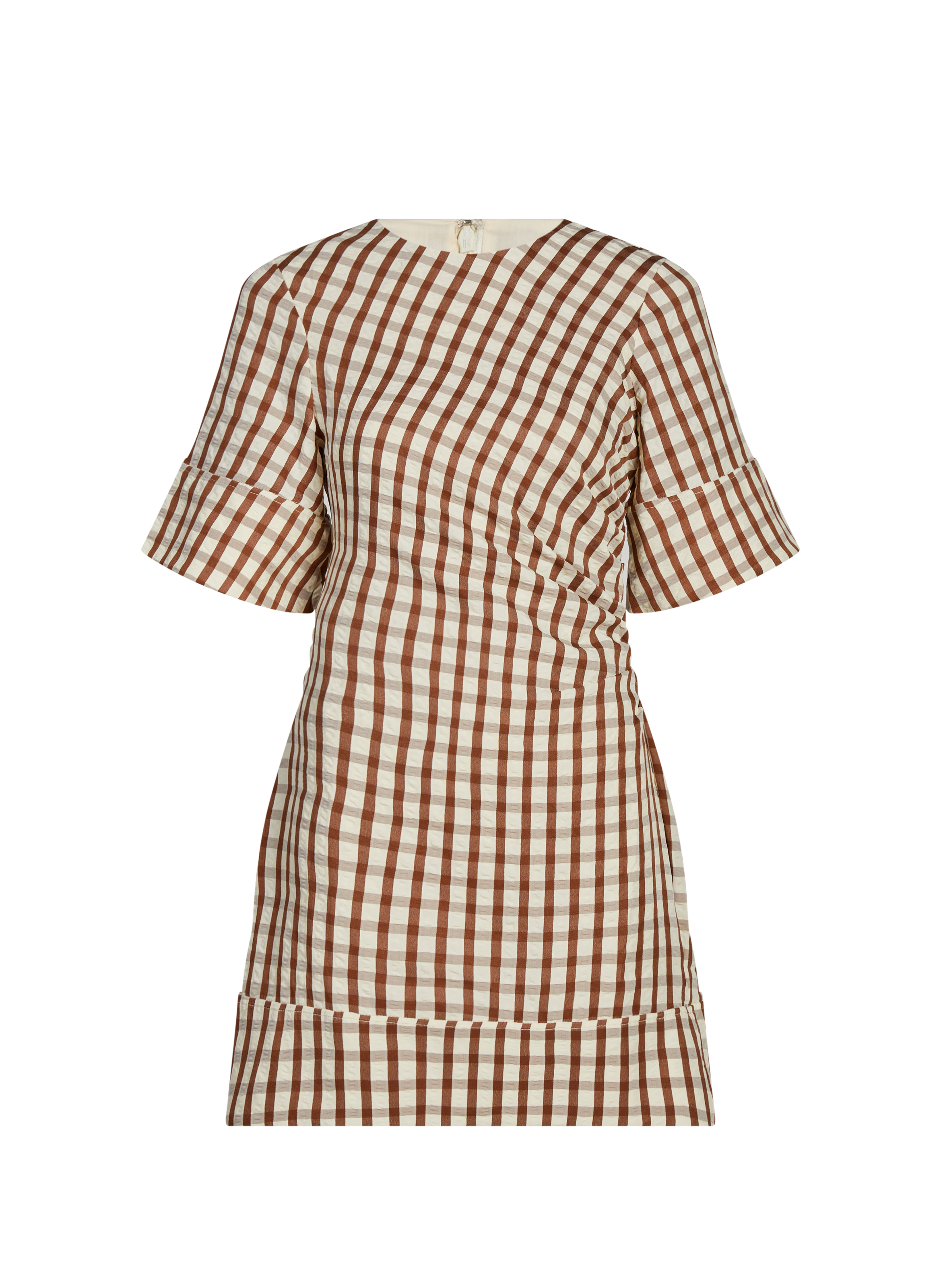 Robe courte à carreaux  TOPSHOP Marron