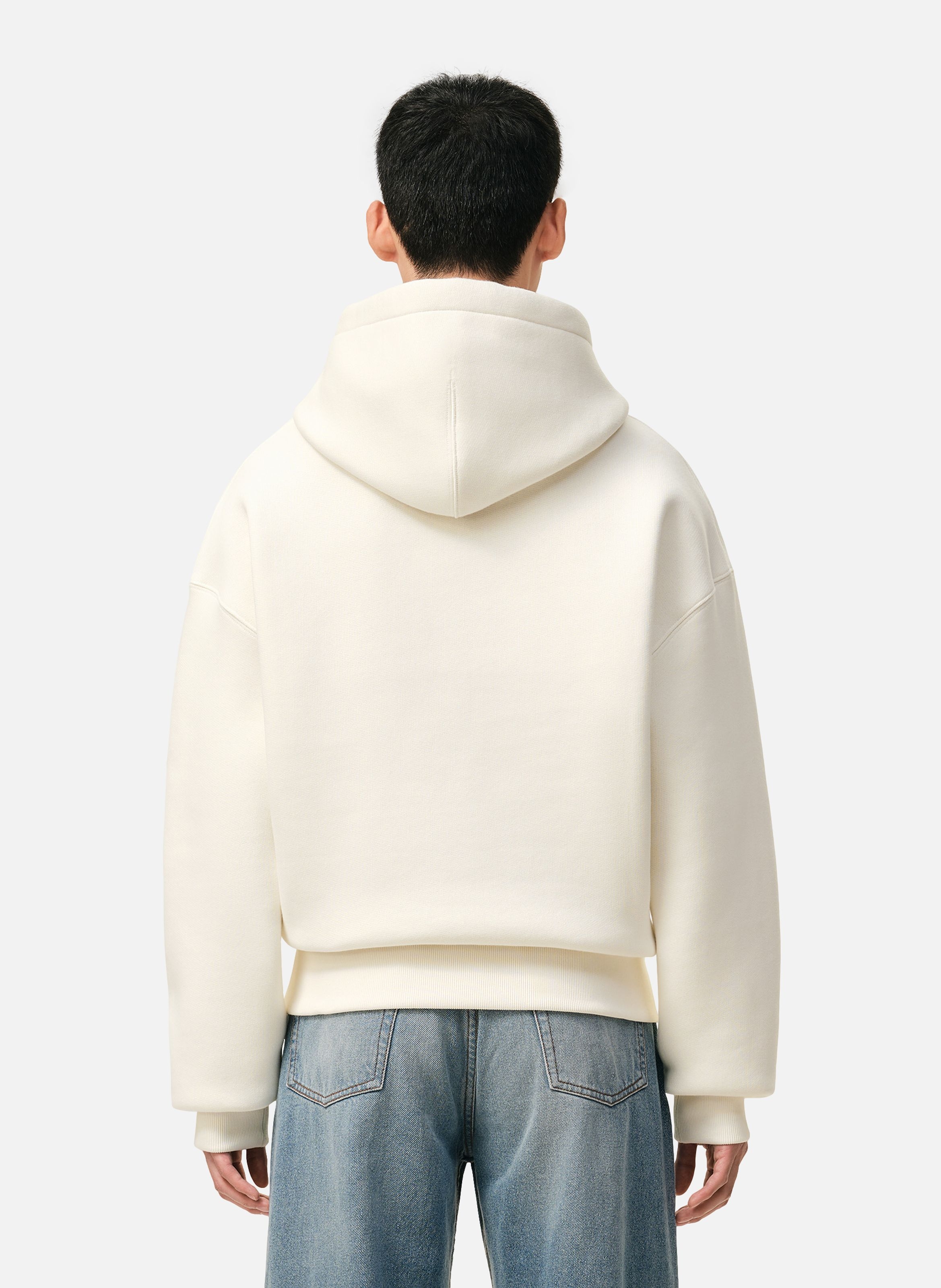 Hoodie ami de coeur embossé unisexe en coton AMI PARIS Blanc