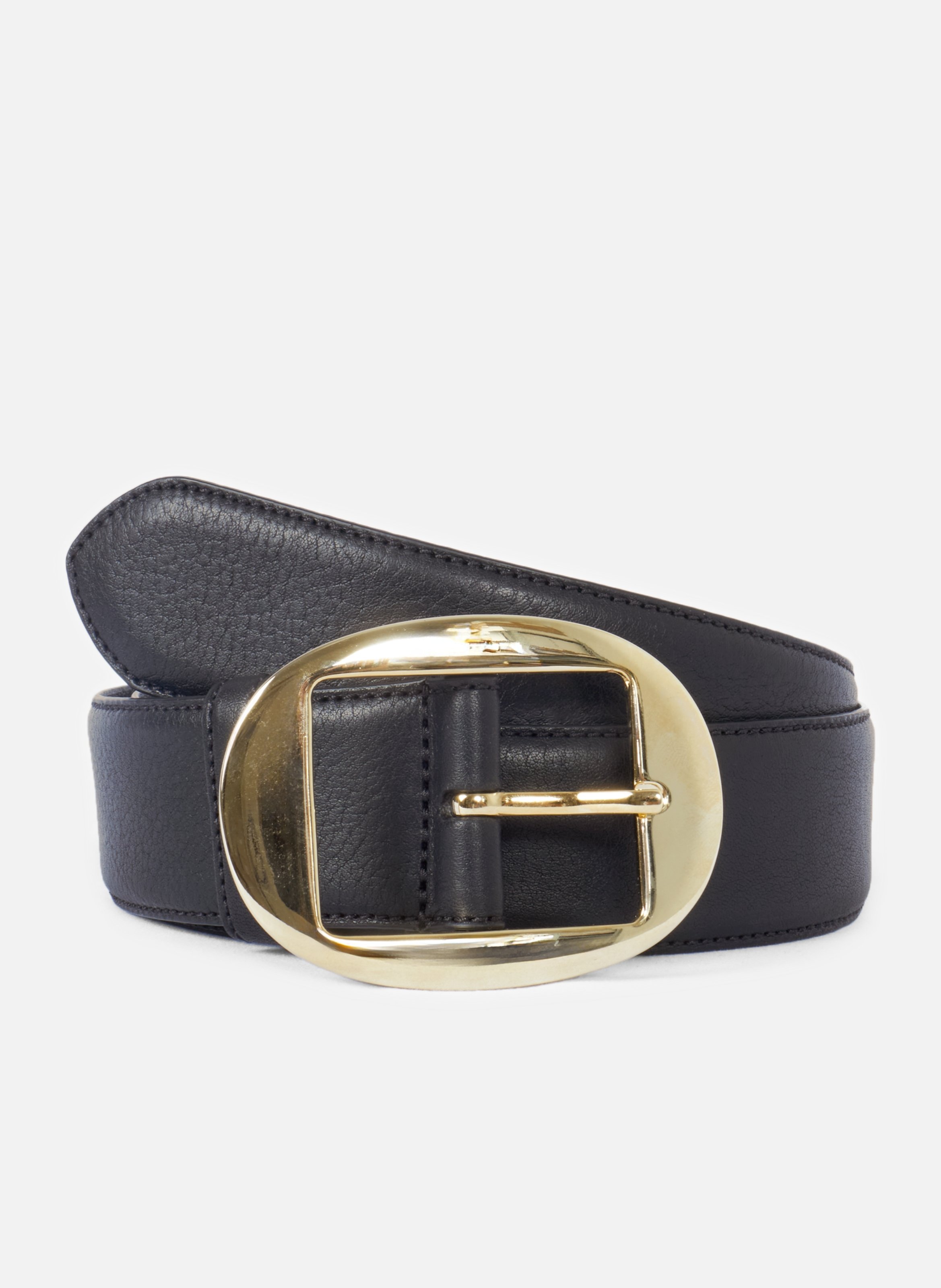 Ceinture louise cuir lisse noir JULES & JENN Noir