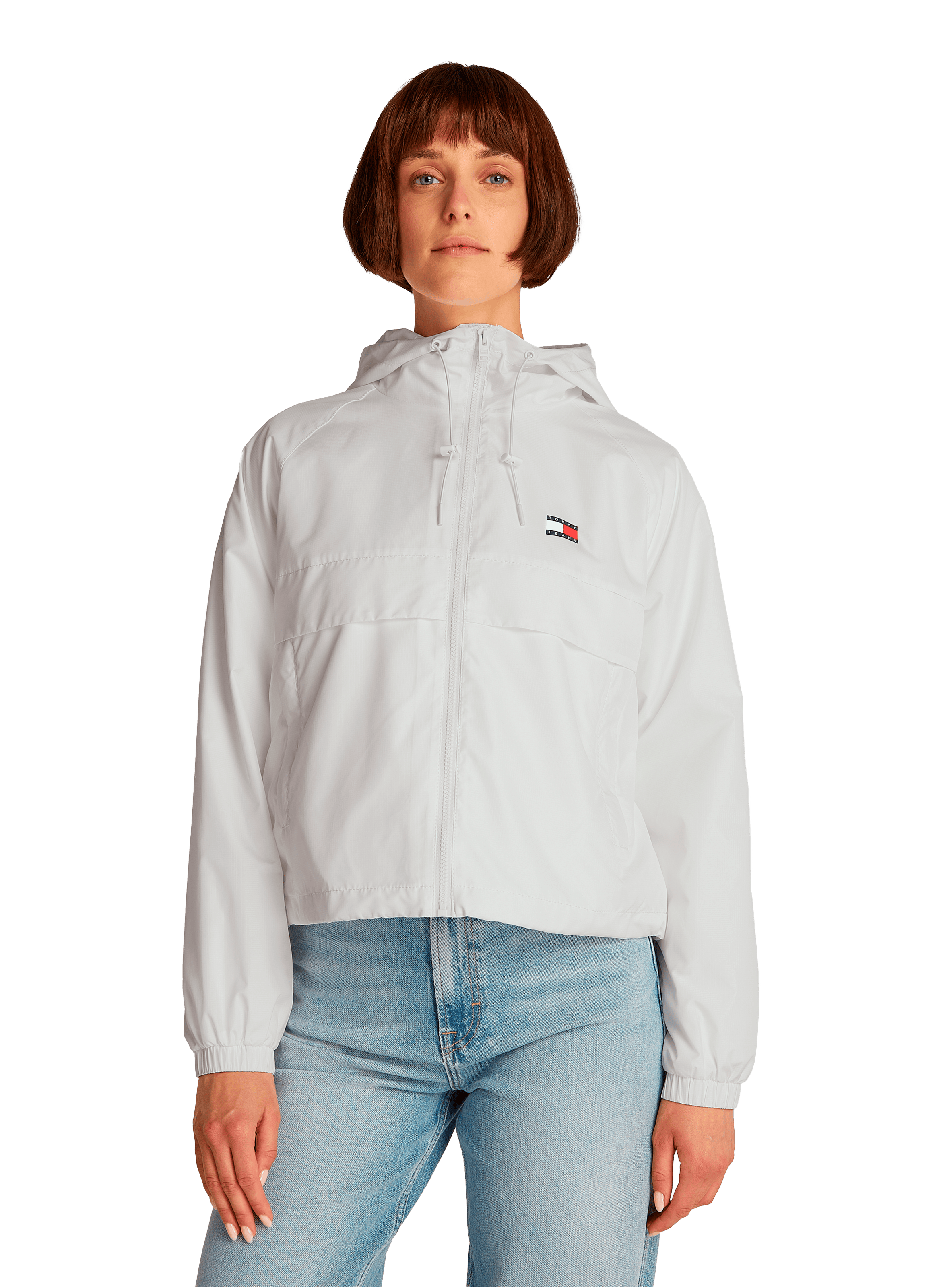Hooded windbreaker TOMMY HILFIGER White