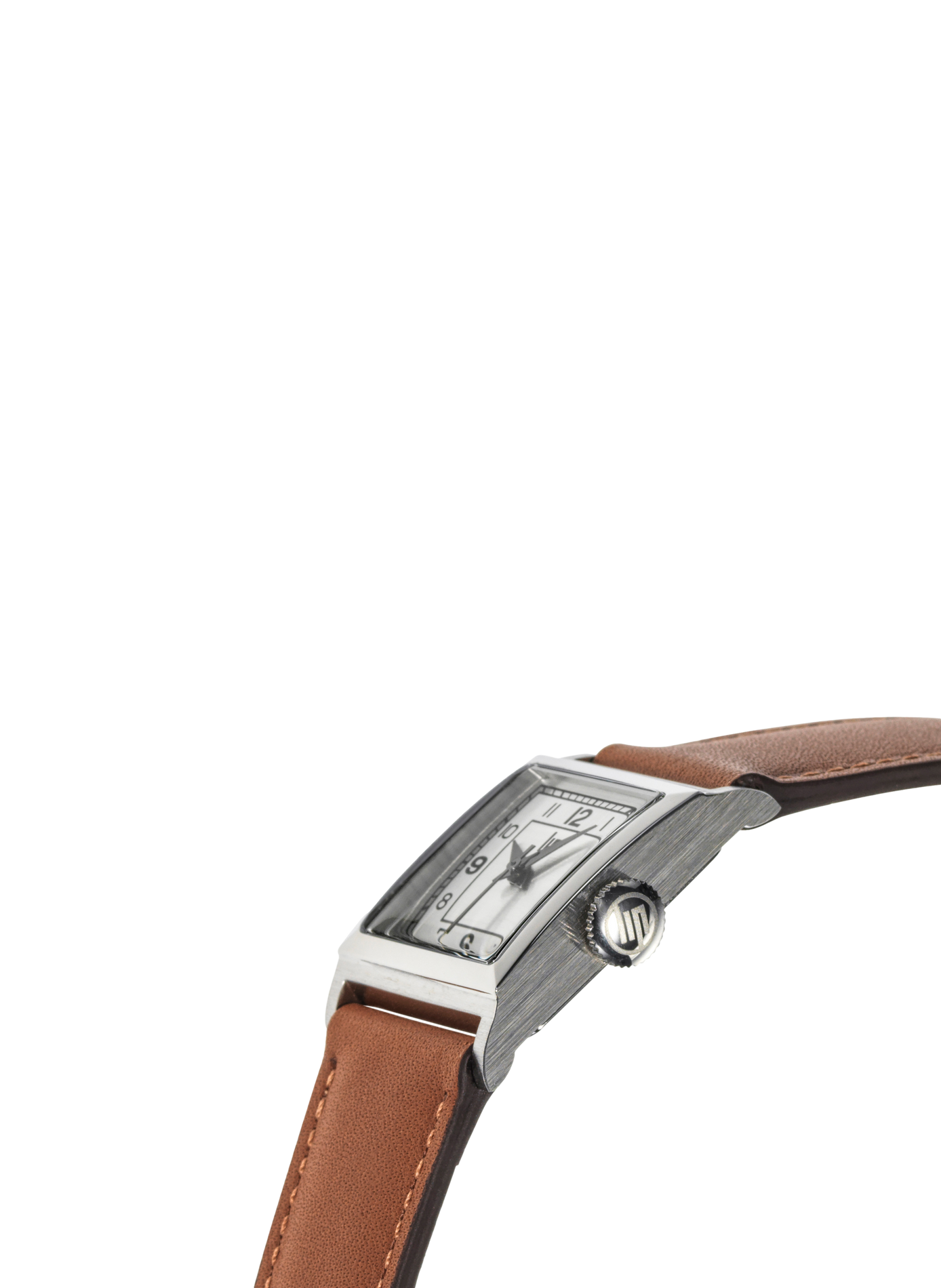 Montre carrée bracelet en cuir LIP Argent