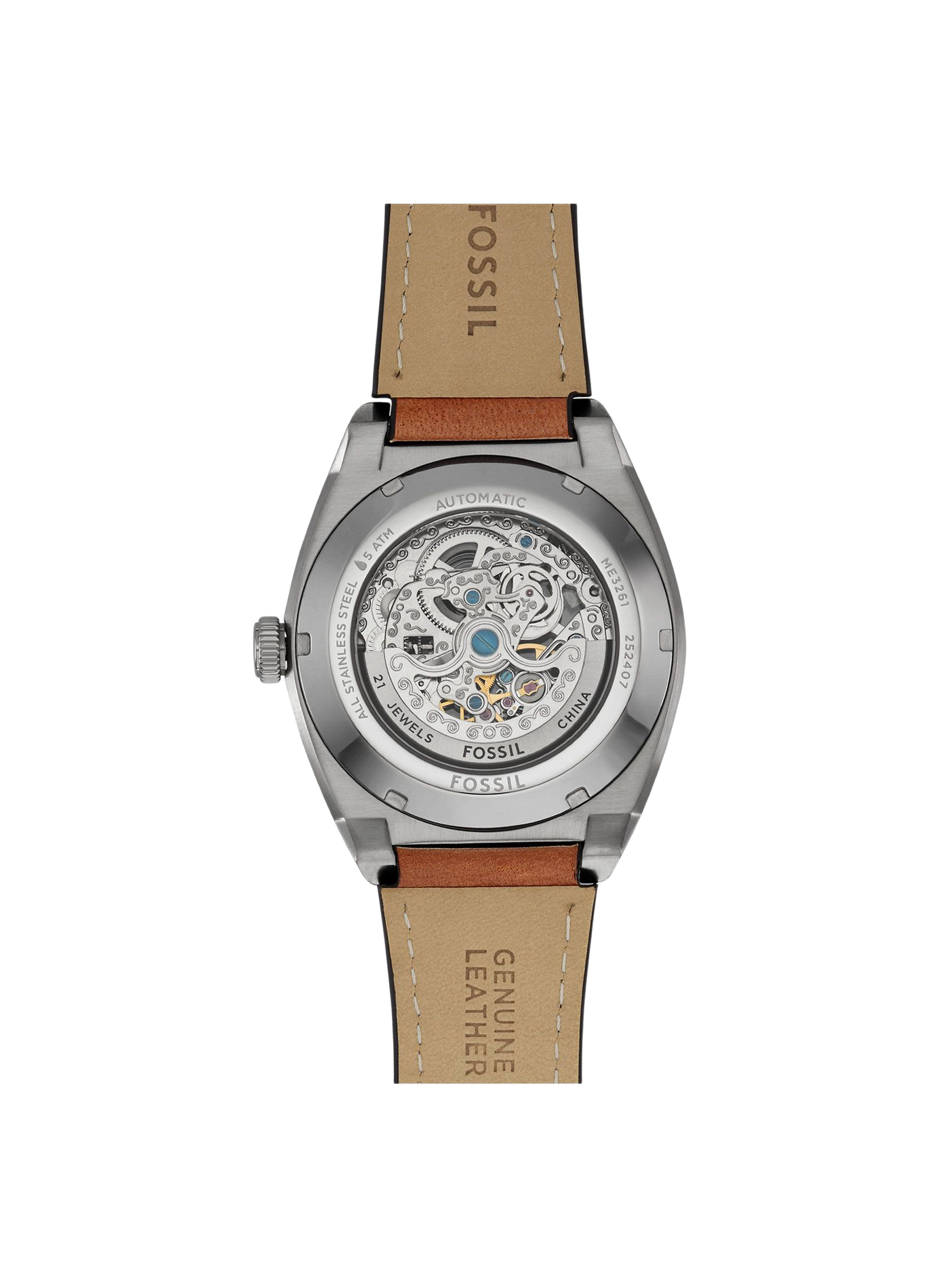 Montre Everett bracelet en cuir FOSSIL Vert