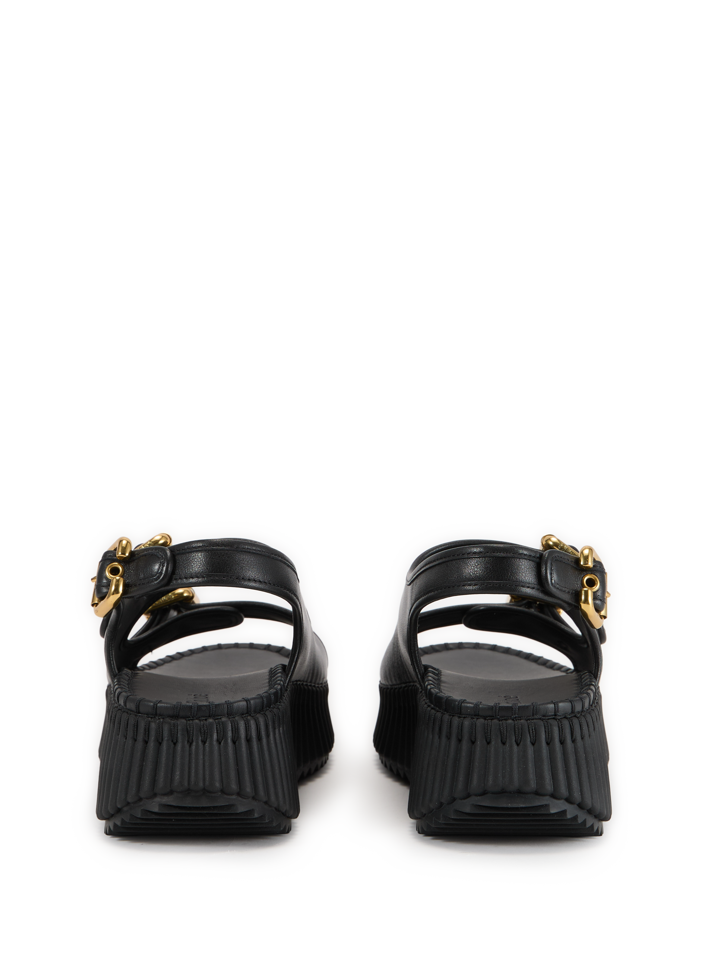 Nama calf leather wedge sandals CHLOÉ Black