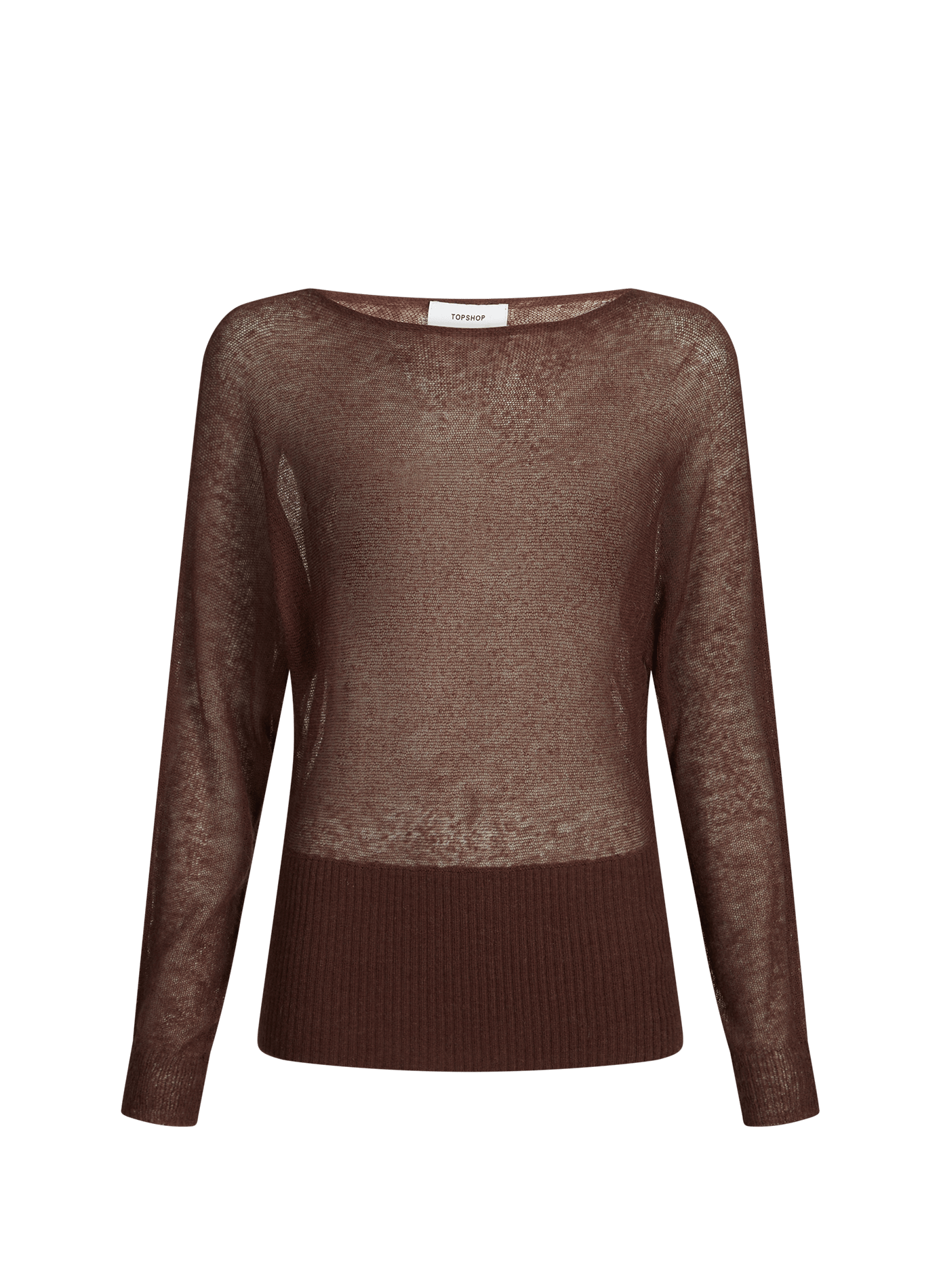 Taillierter Pullover mit Bootsausschnitt TOPSHOP Braun
