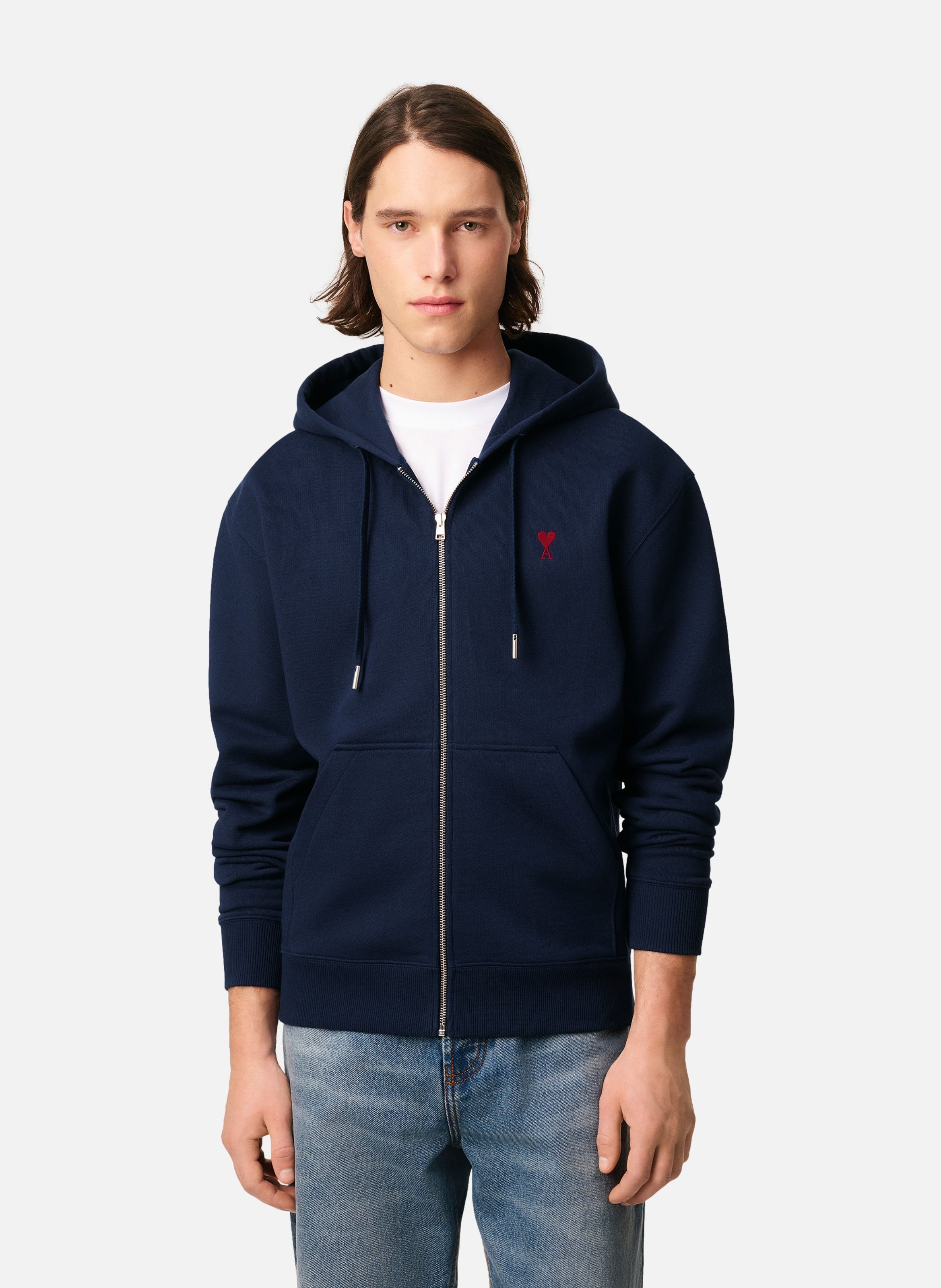 Hoodie Zippé Ami de Coeur Rouge unisexe AMI PARIS Bleu