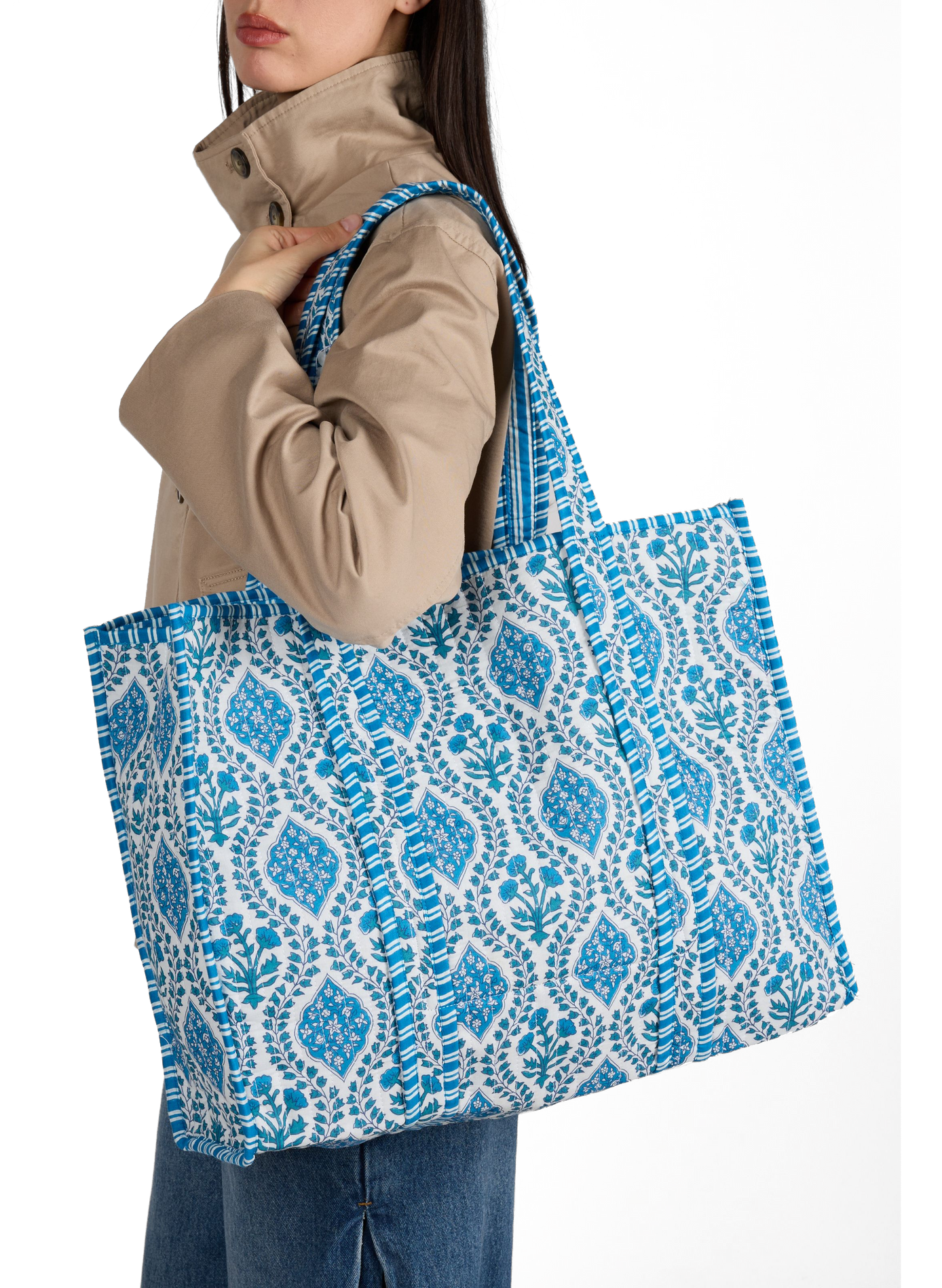 Sac cabas à motif  AU PRINTEMPS PARIS Bleu