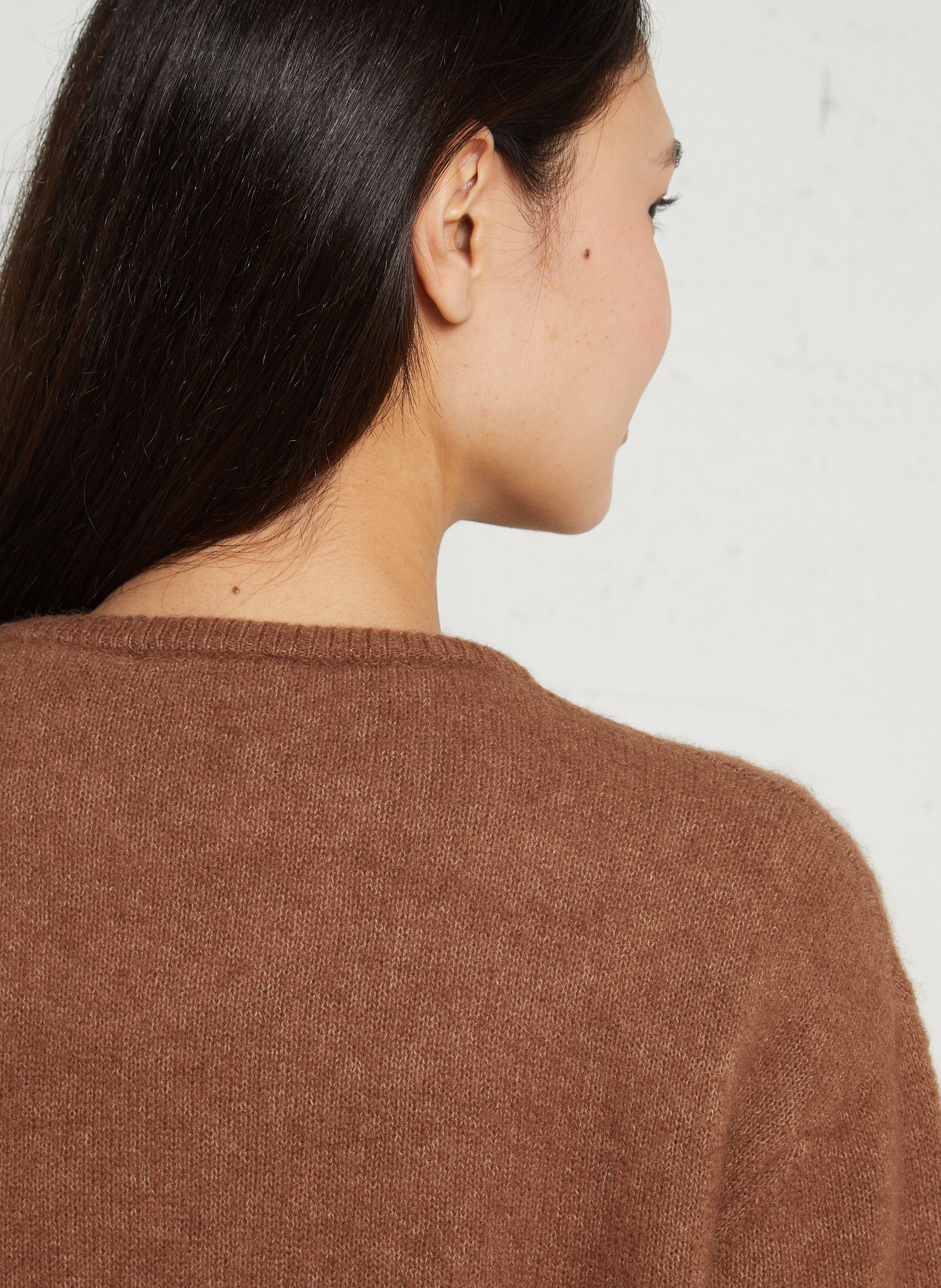 Gilet ample col rond en laine mélangée vitow AMERICAN VINTAGE Marron