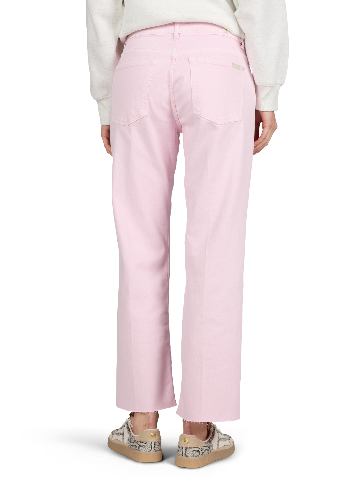 Jean droit Calie cropped en coton mélangé 7 FOR ALL MANKIND Rose