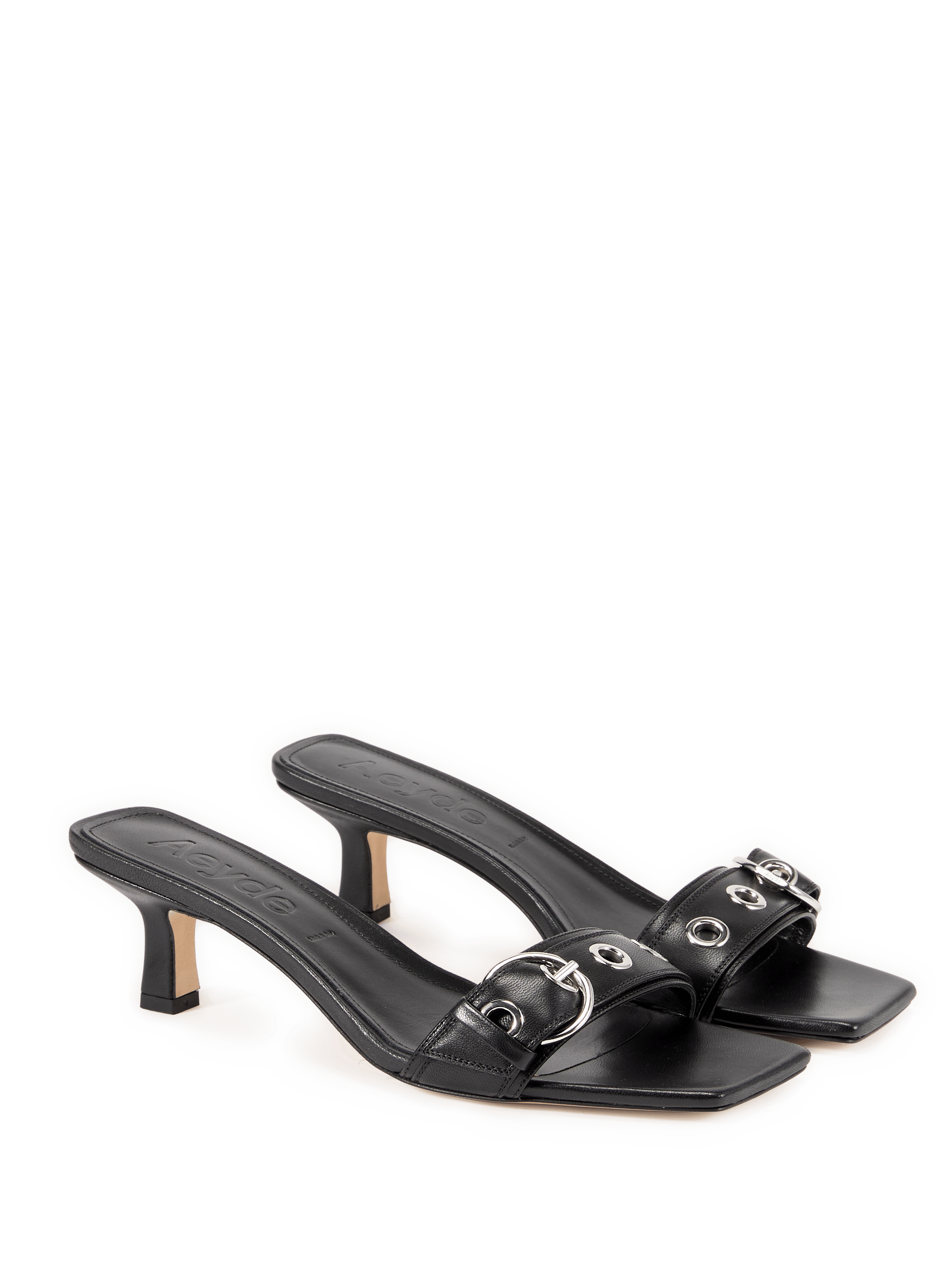 Heeled leather mules AEYDE Black