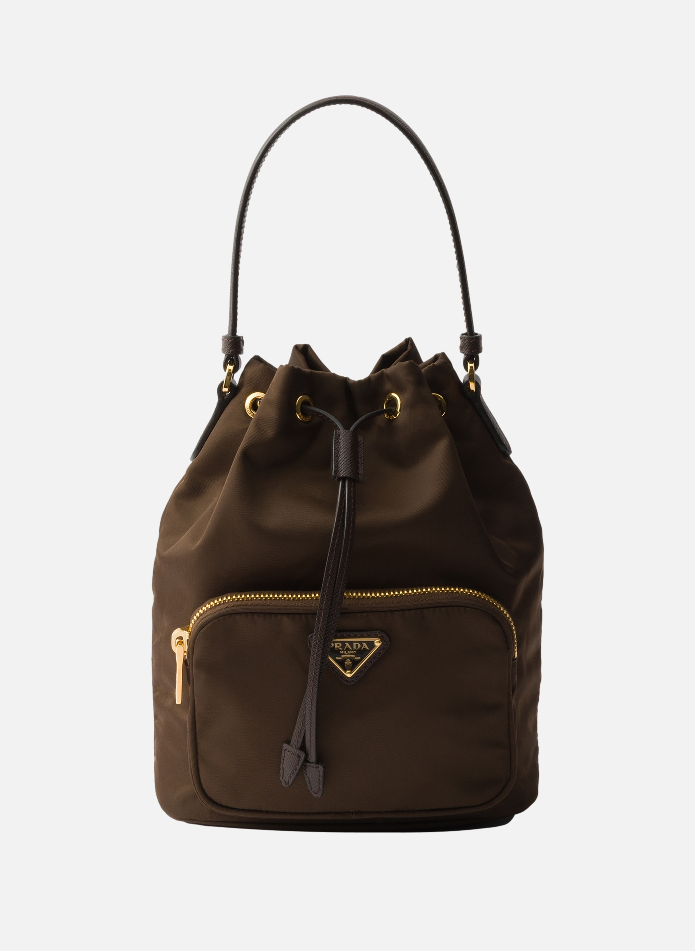 Sac seau prada duet en re-nylon PRADA Marron