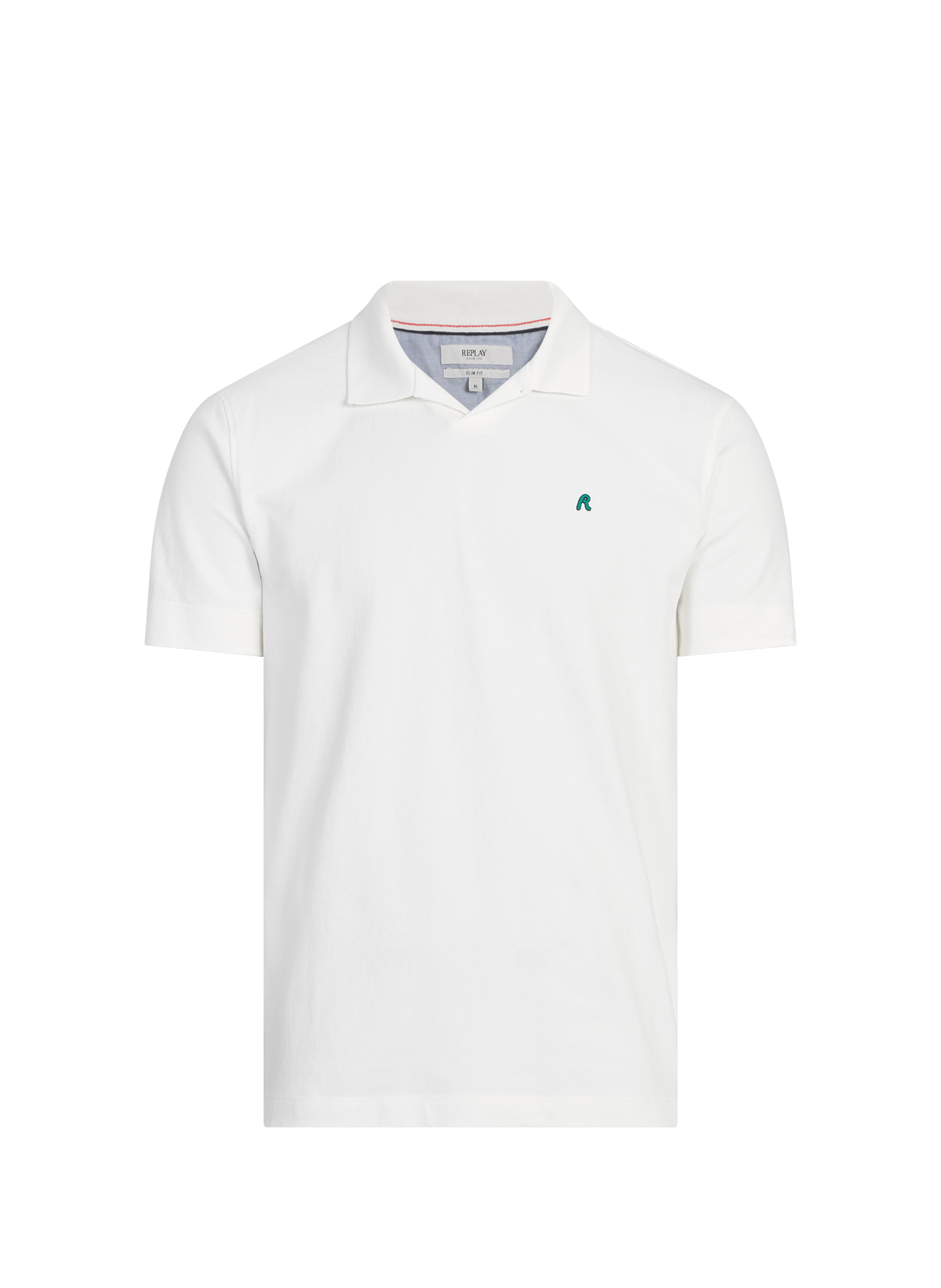 Polo slim en coton mélangé REPLAY Blanc