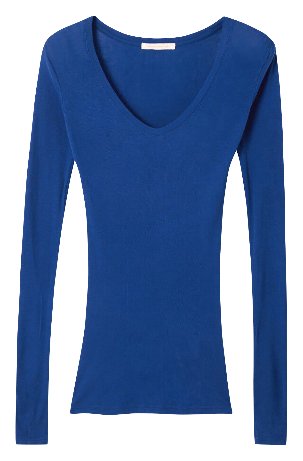 Tee-shirt col v ajusté en coton massachusetts AMERICAN VINTAGE Bleu