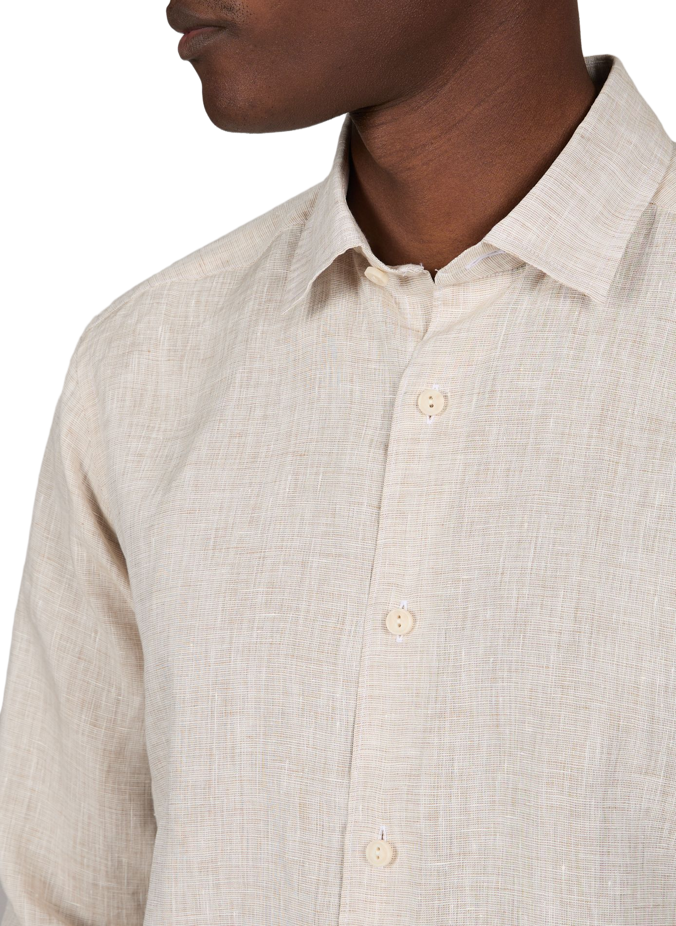 Chemise droite en lin ETON Beige