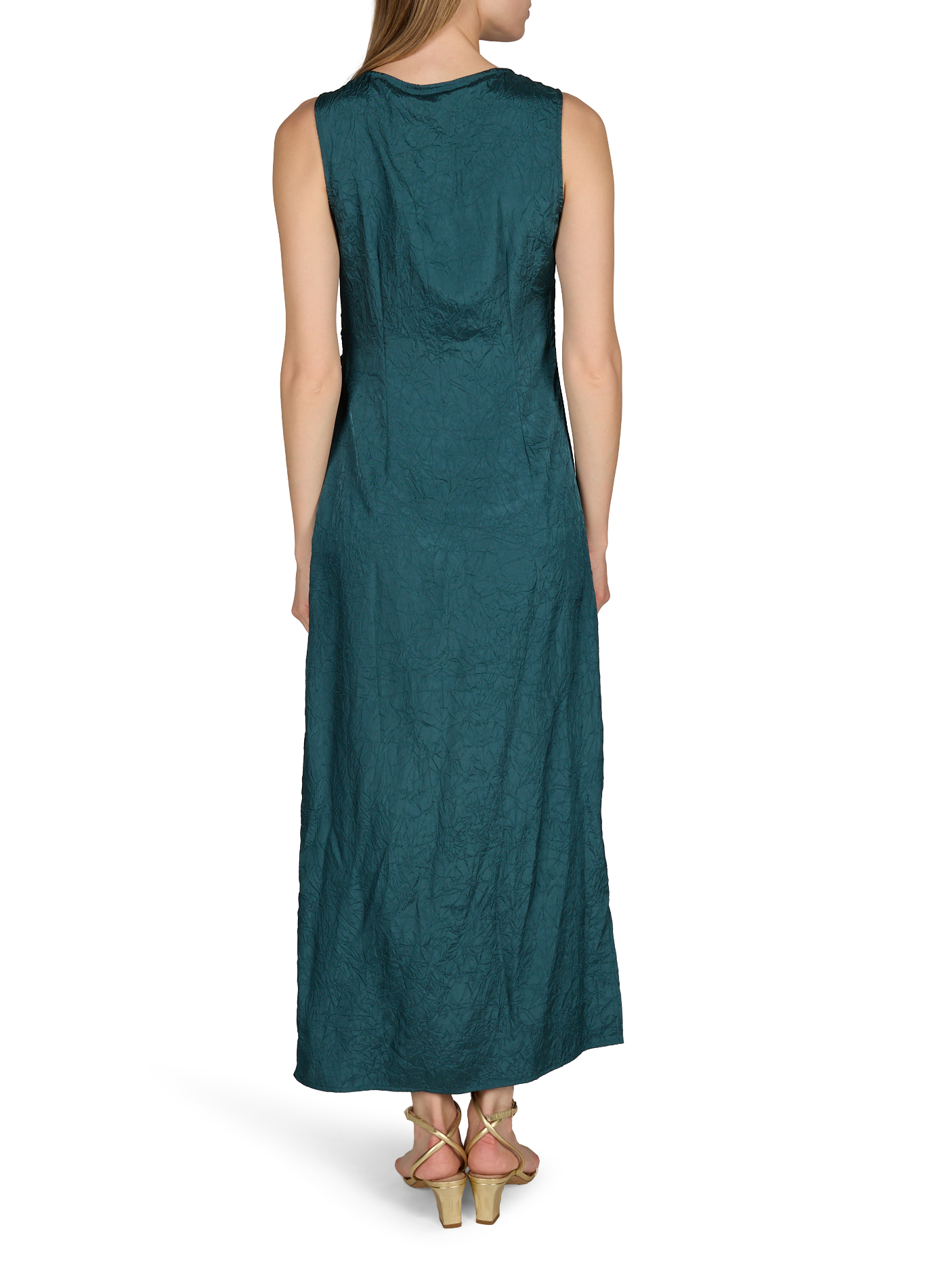 Robe longue froissée col asymétrique VILA Bleu