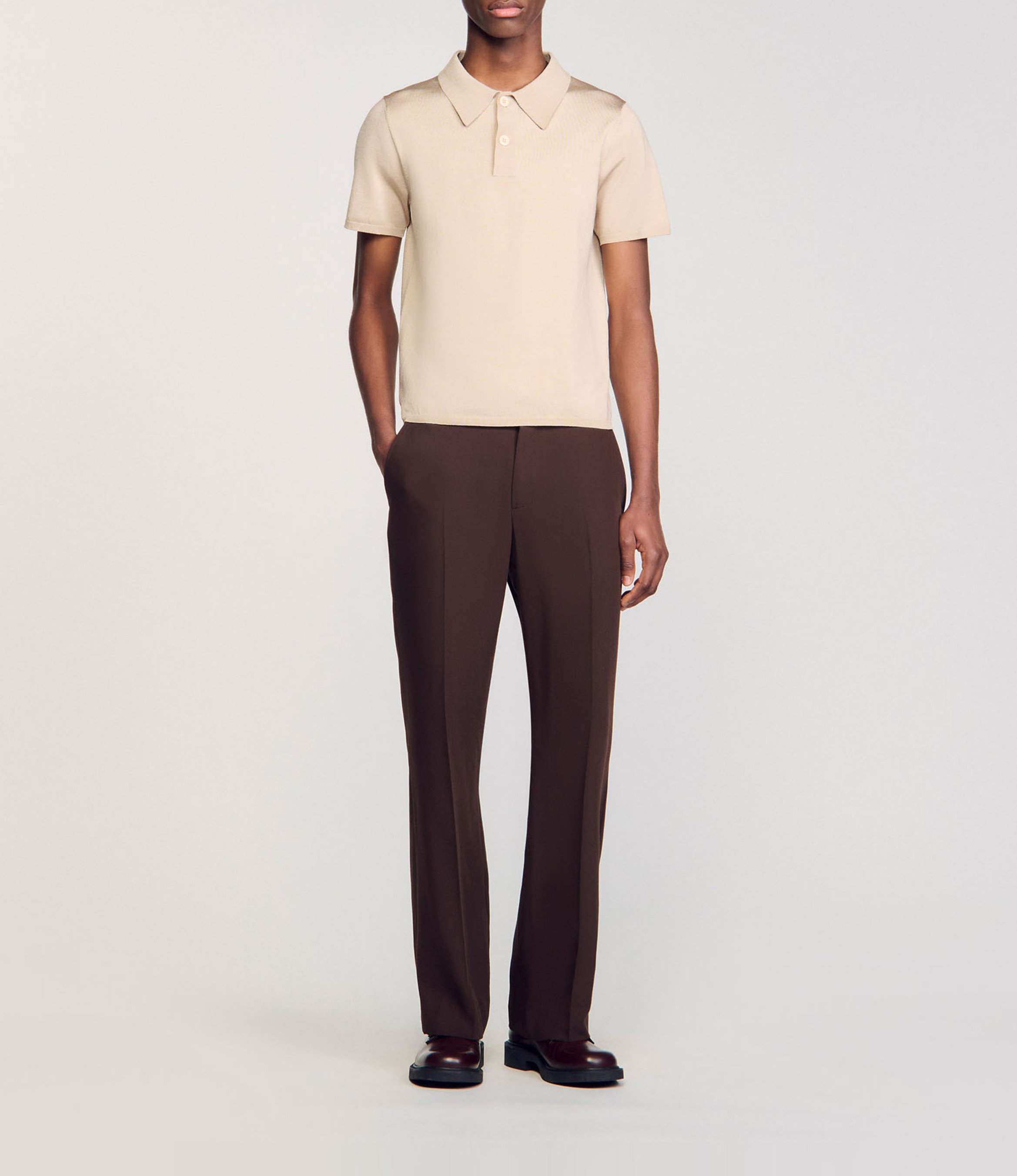 Polo regular fit SANDRO Blanc