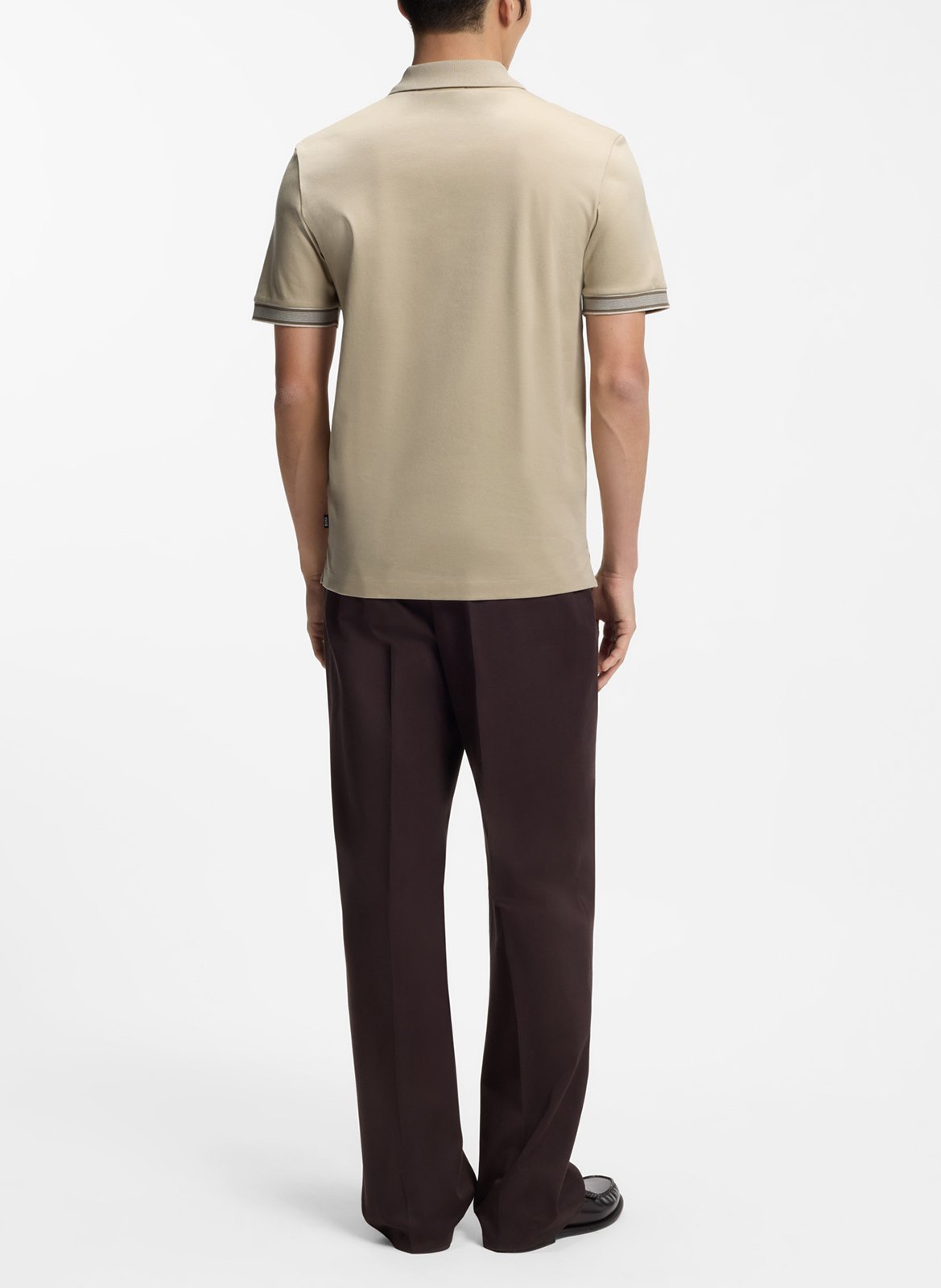 Polo droit en coton BOSS Beige