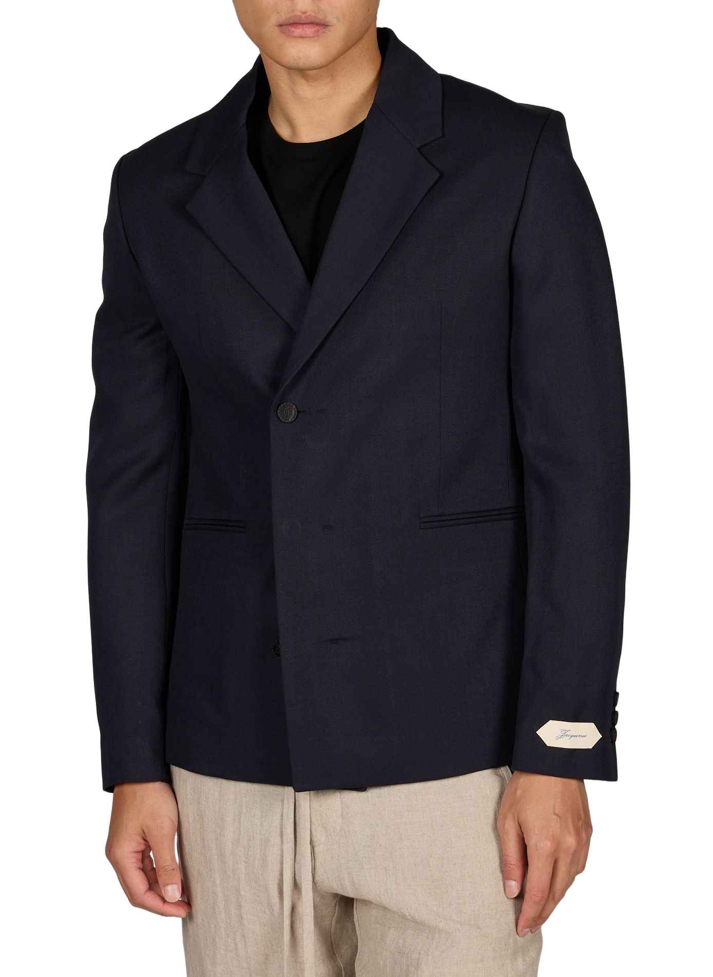 The Melo jacket with a tailored collar JACQUEMUS Blue