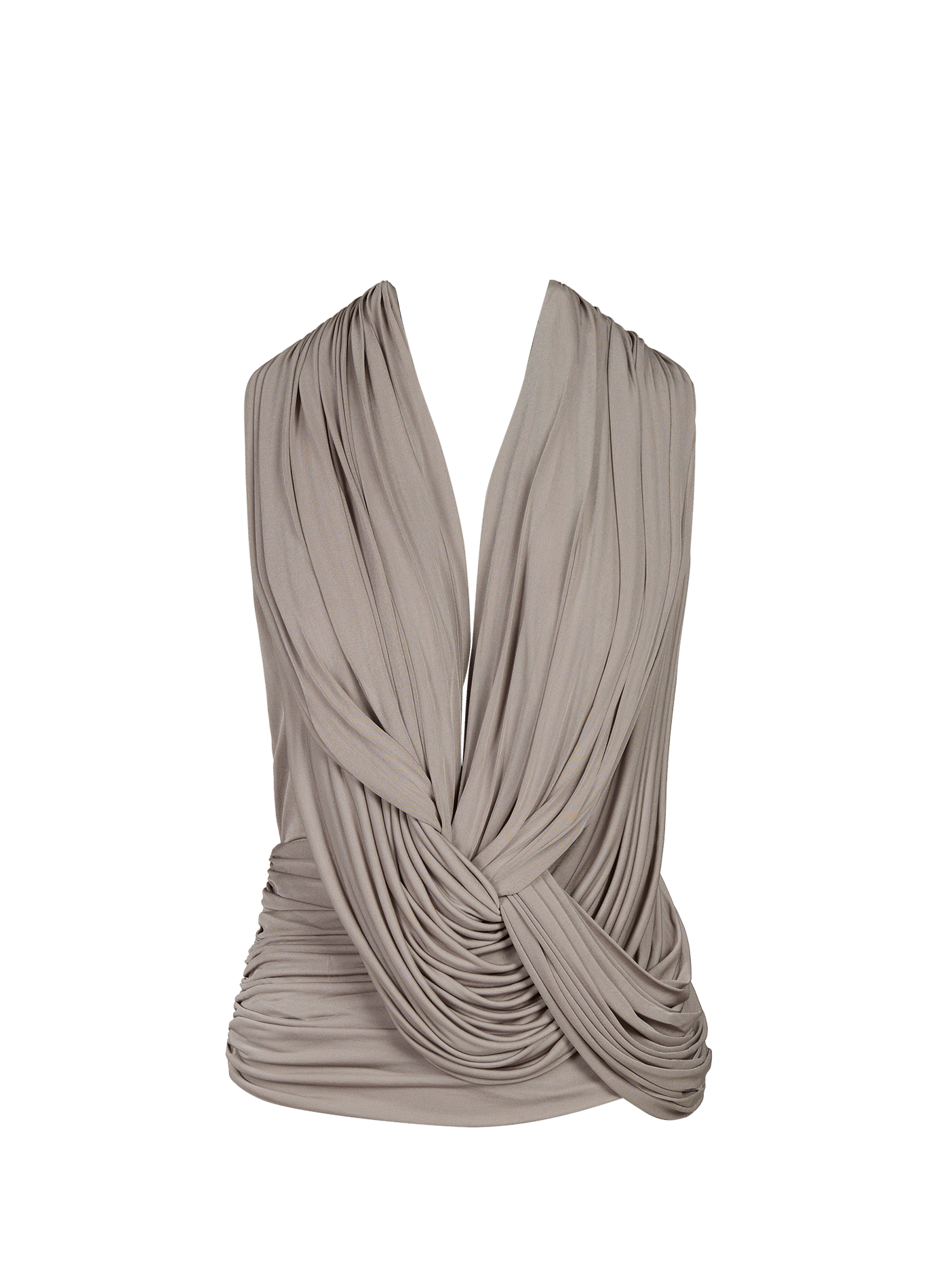 Top mit tiefem Ausschnitt und Drapierung CHRISTOPHER ESBER Beige