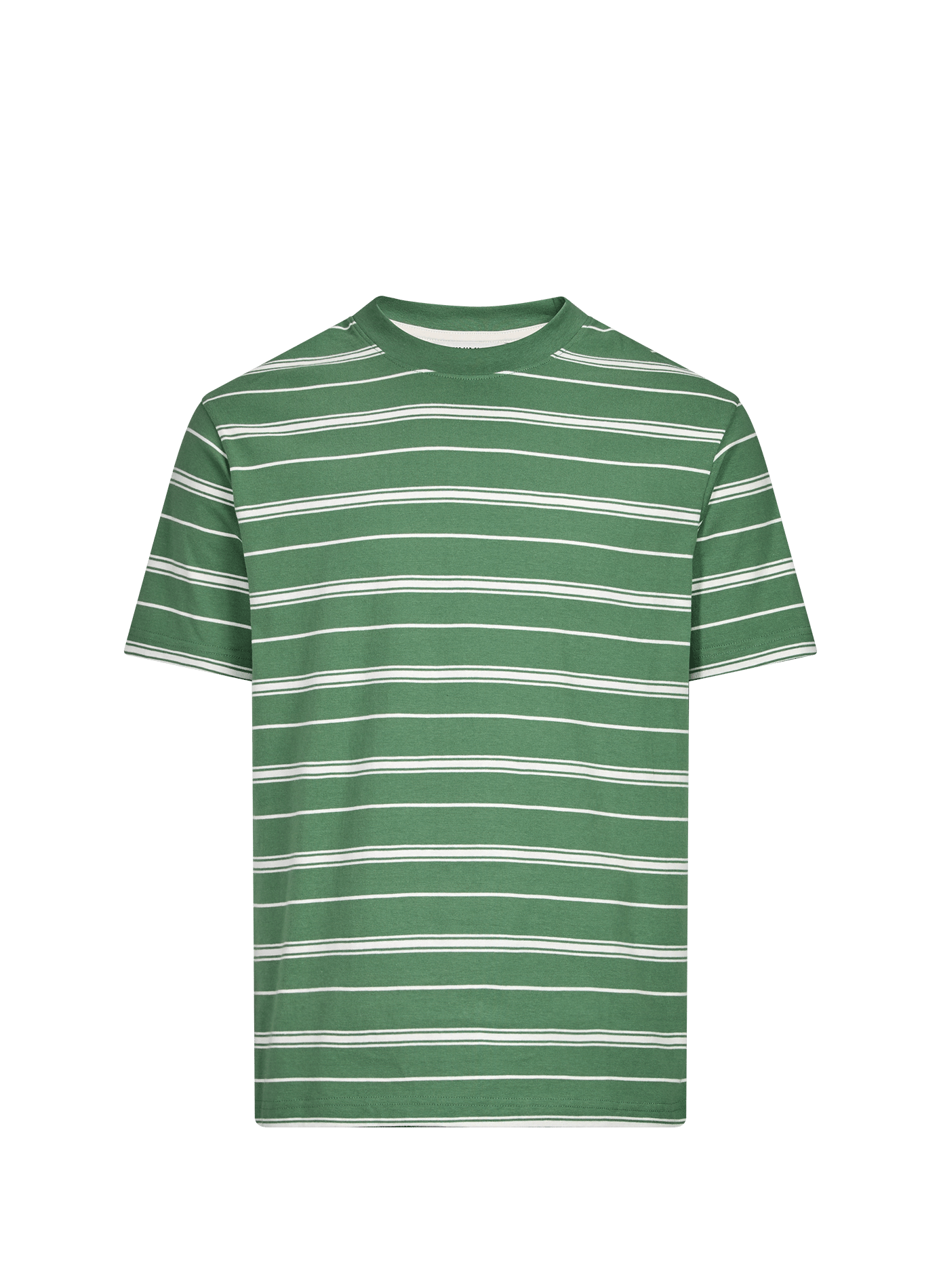Round neck striped cotton T-shirt MINIMUM Green