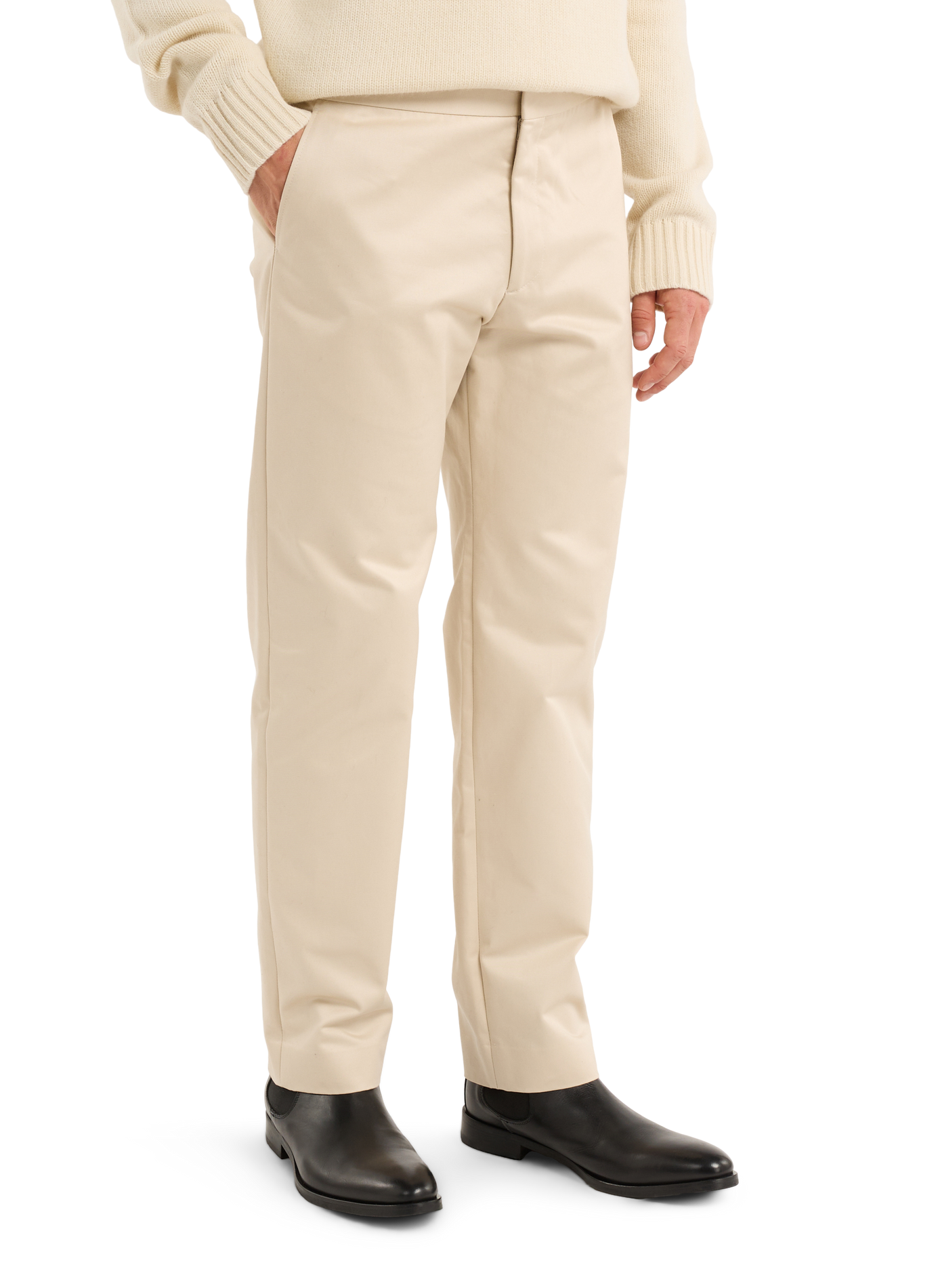 Pantalón de algodón, seda y cachemira SAISON 1865 Beige