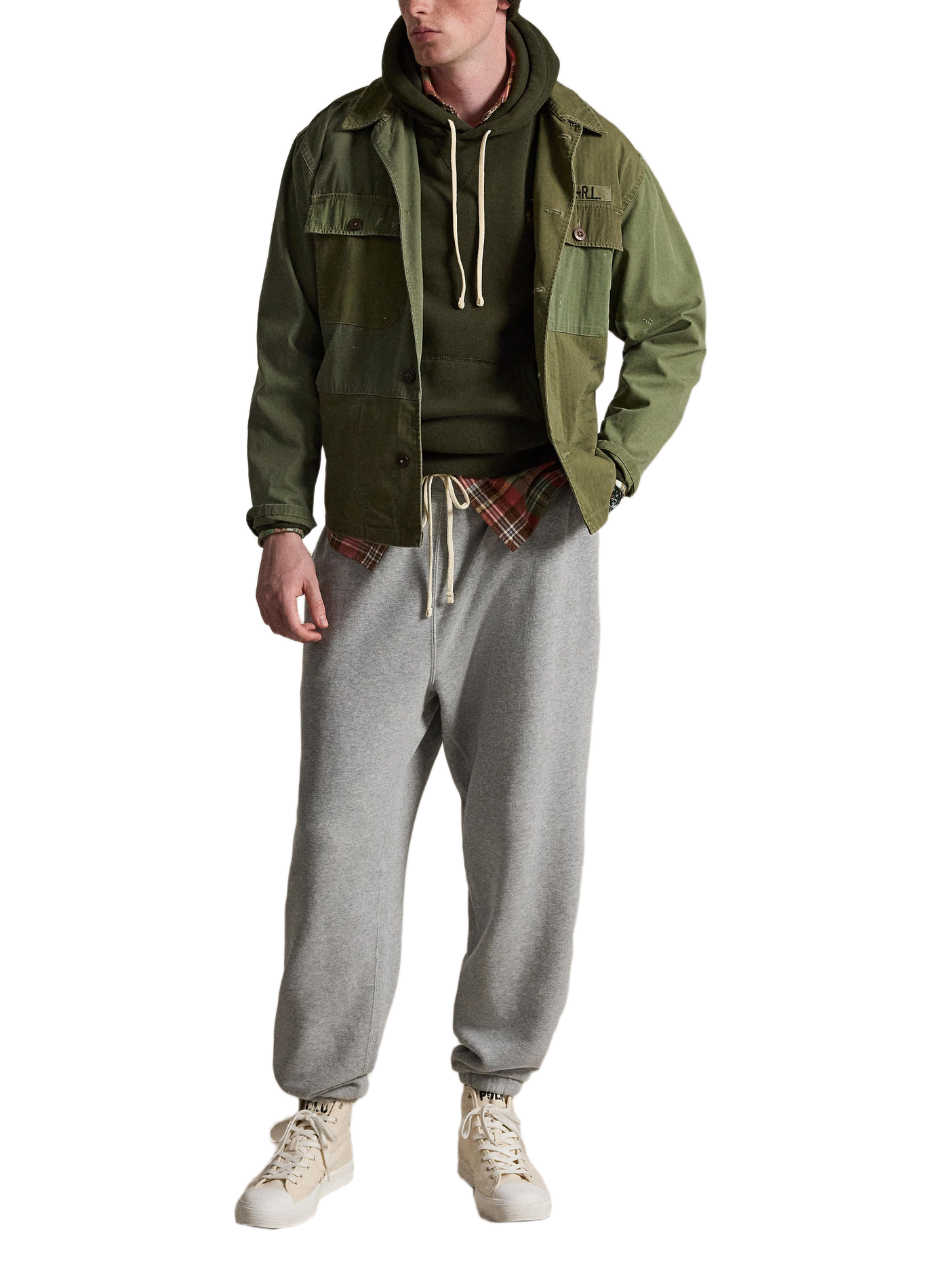 Sweat droit à capuche en coton mélangé POLO RALPH LAUREN Vert